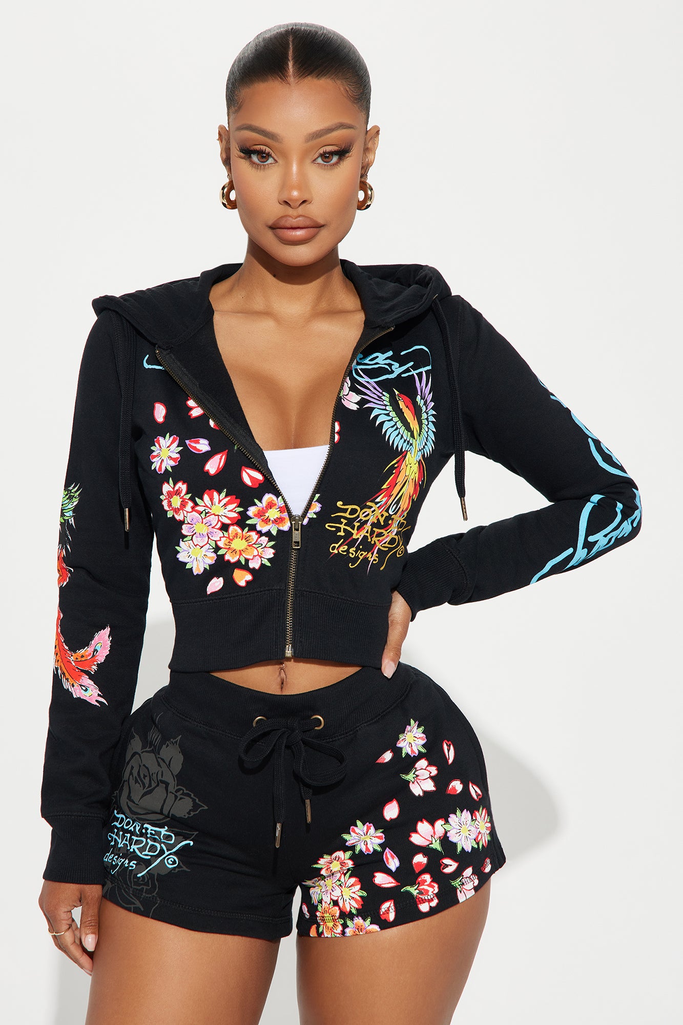 Ed Hardy Phoenix Zip Front Hoodie