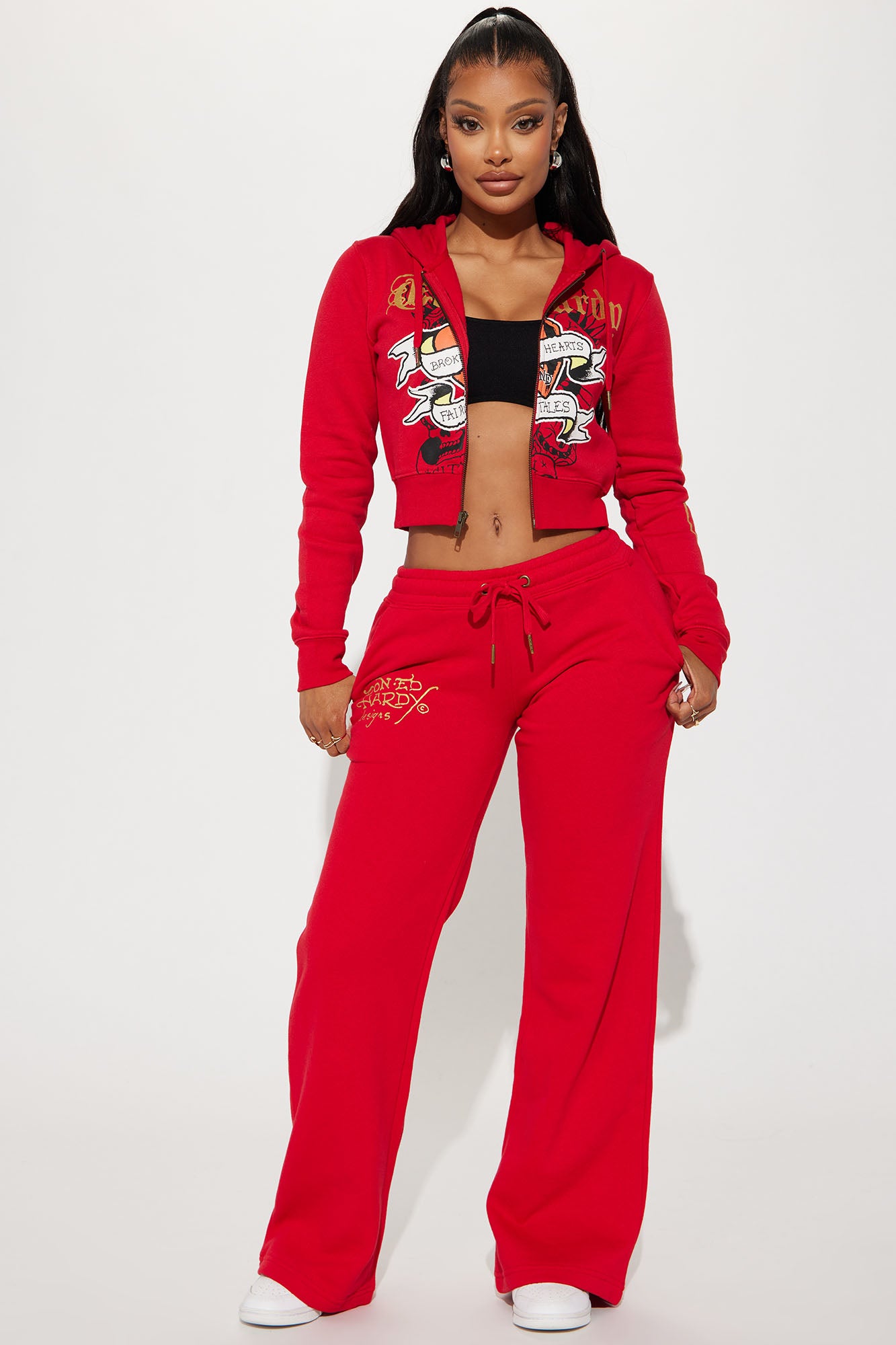 Broken Hearts Ed Hardy Wide Leg Pant