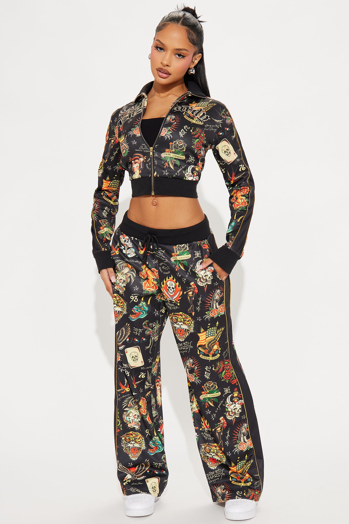 Ed Hardy Tattoo Embroidered Track Pant