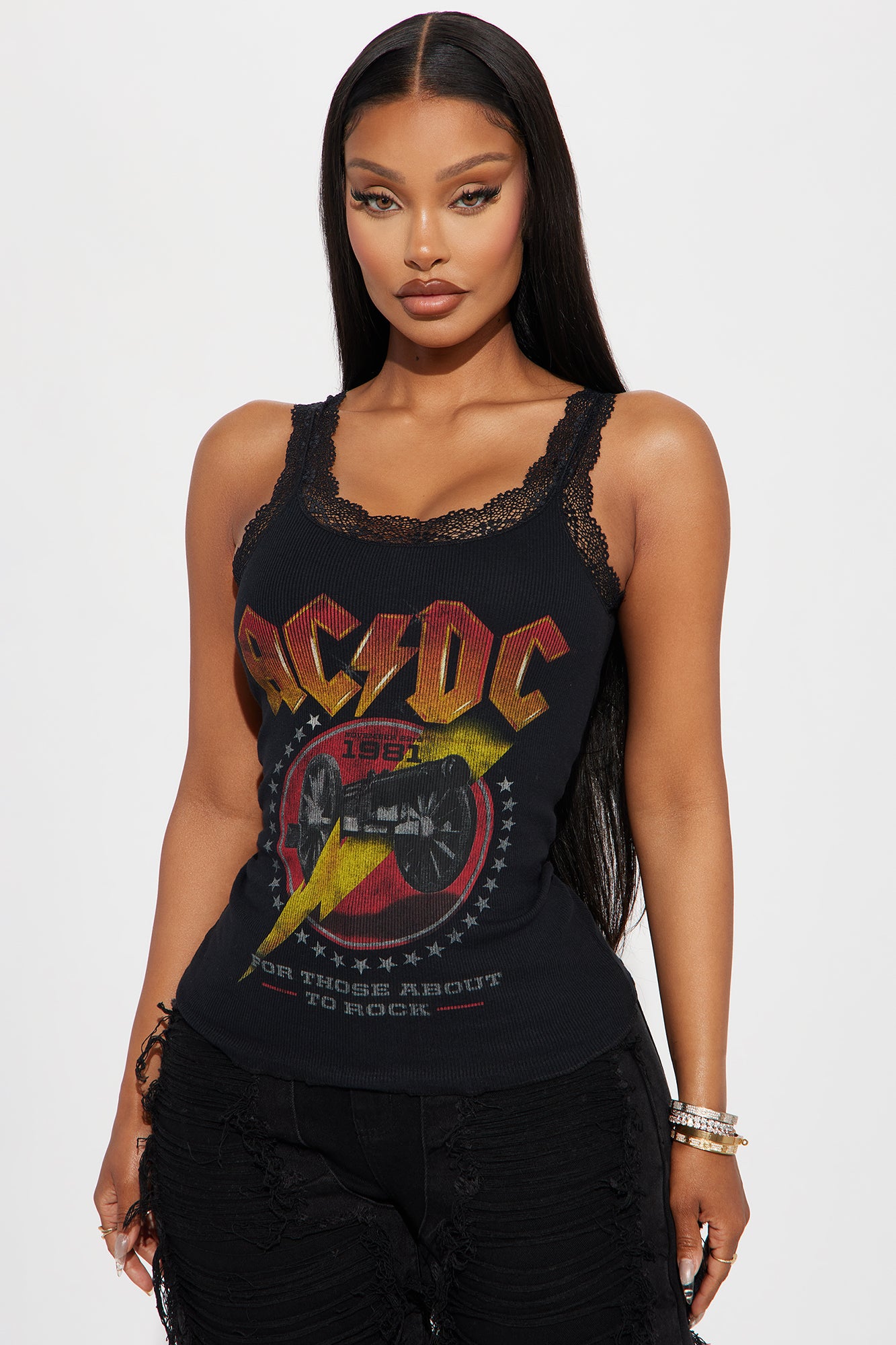 ACDC Washed Lace Tank Top
