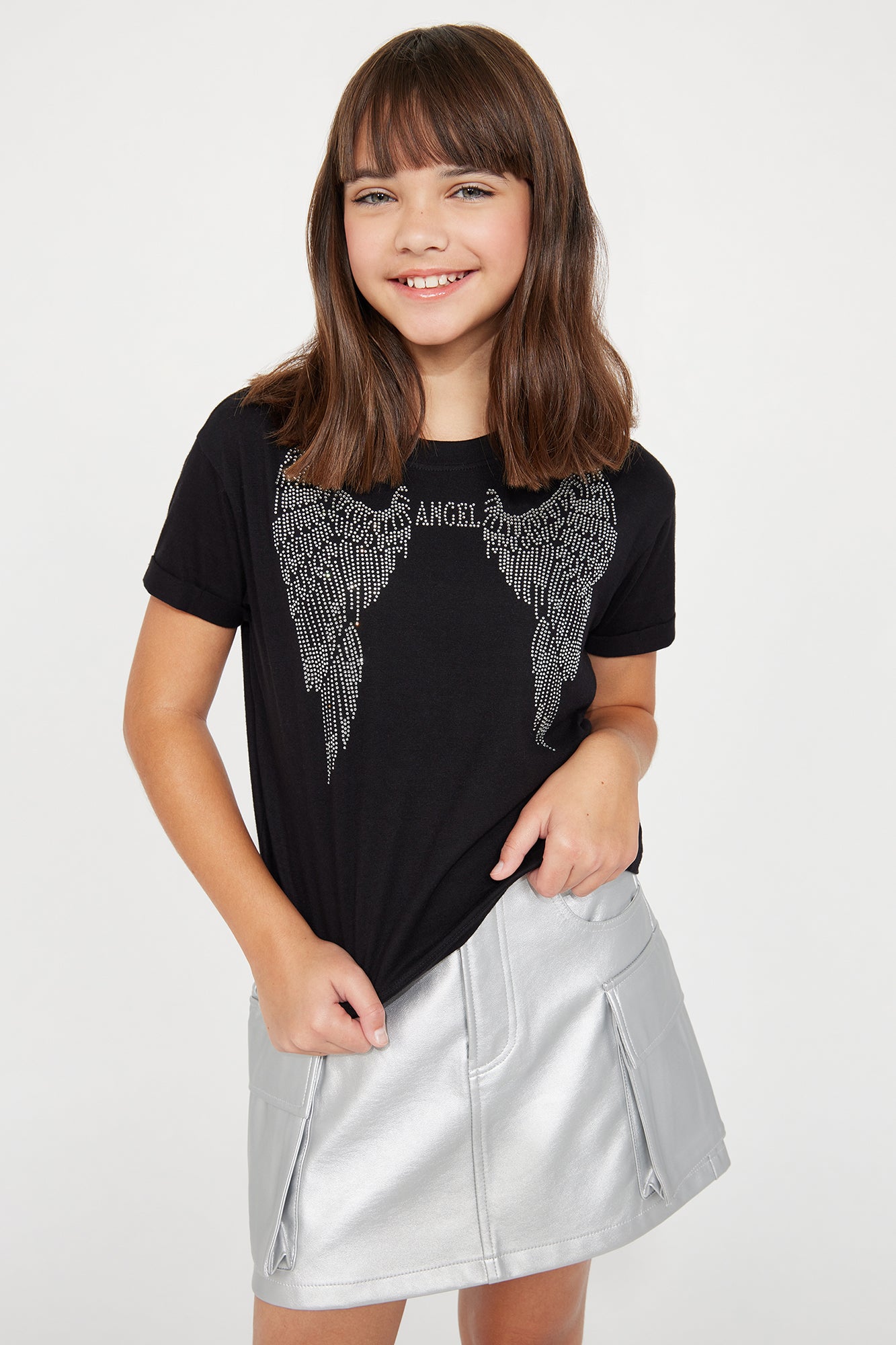 Mini Angel Wings Rhinestone Tee