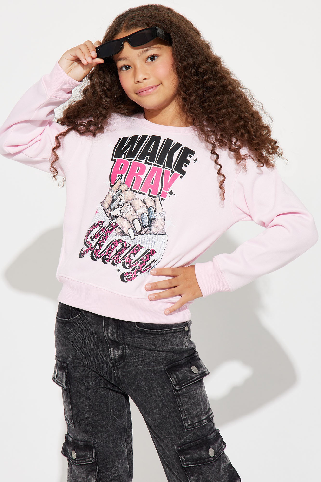 Mini Wake, Pray, Slay Crew Neck Sweatshirt
