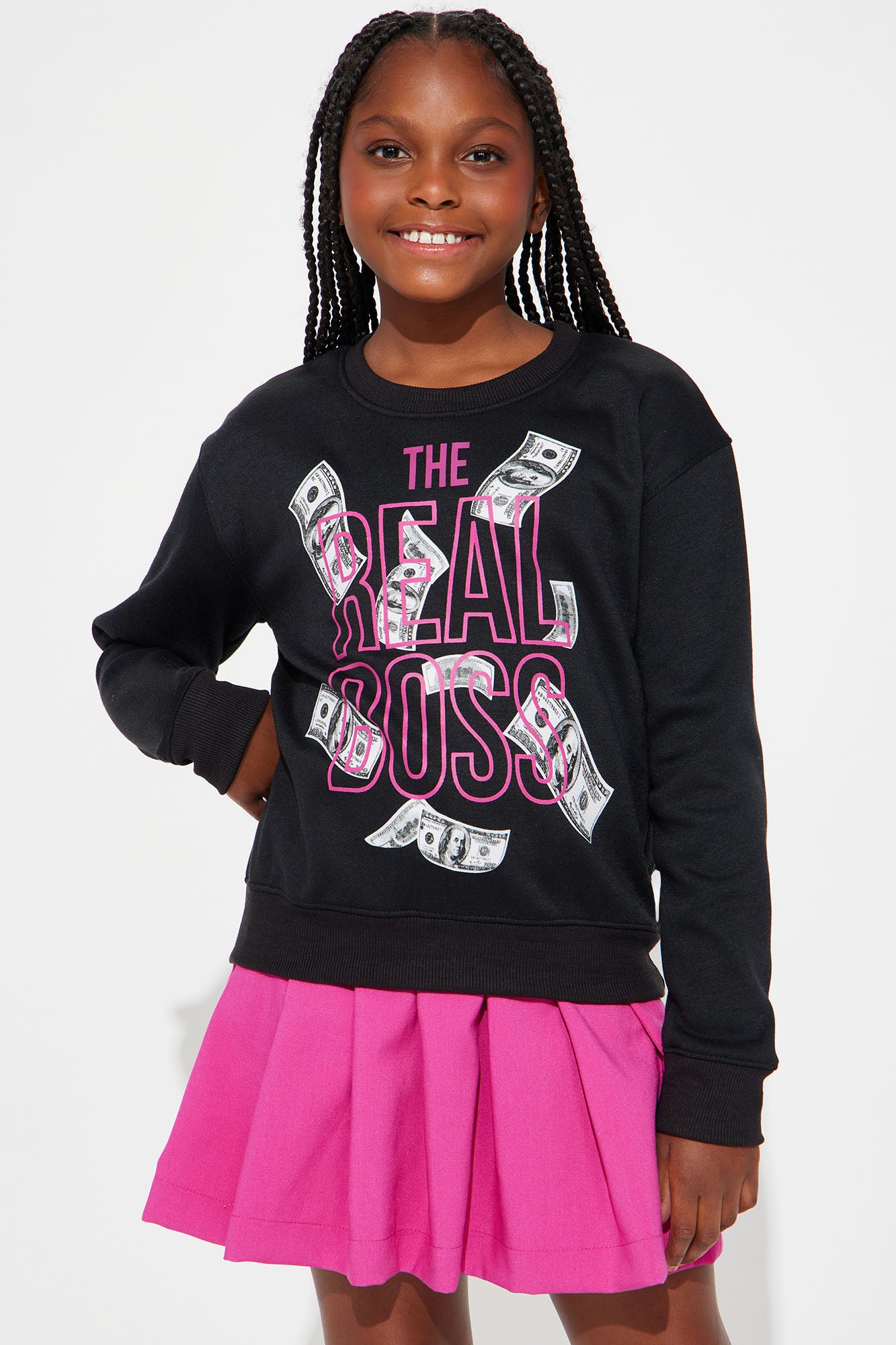 Mini The Real Boss Crew Neck Sweatshirt