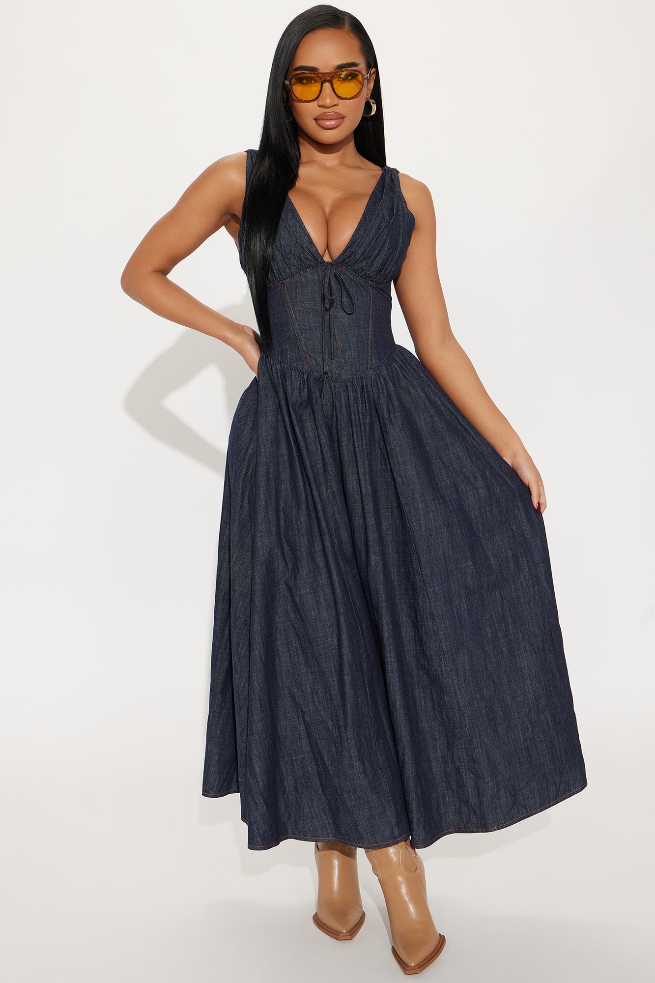 Dora Denim Maxi Dress