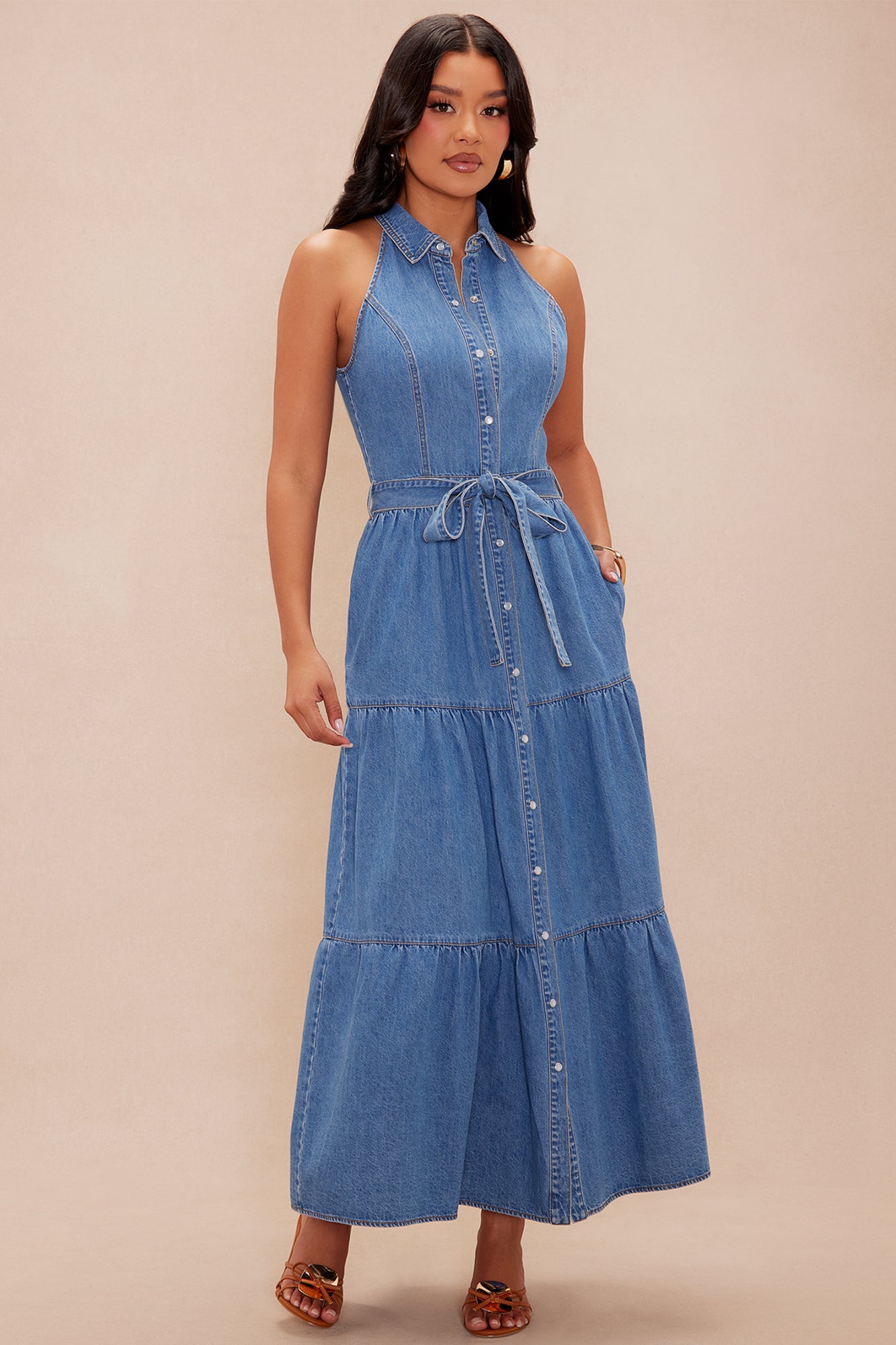 Daniela Denim Maxi Dress