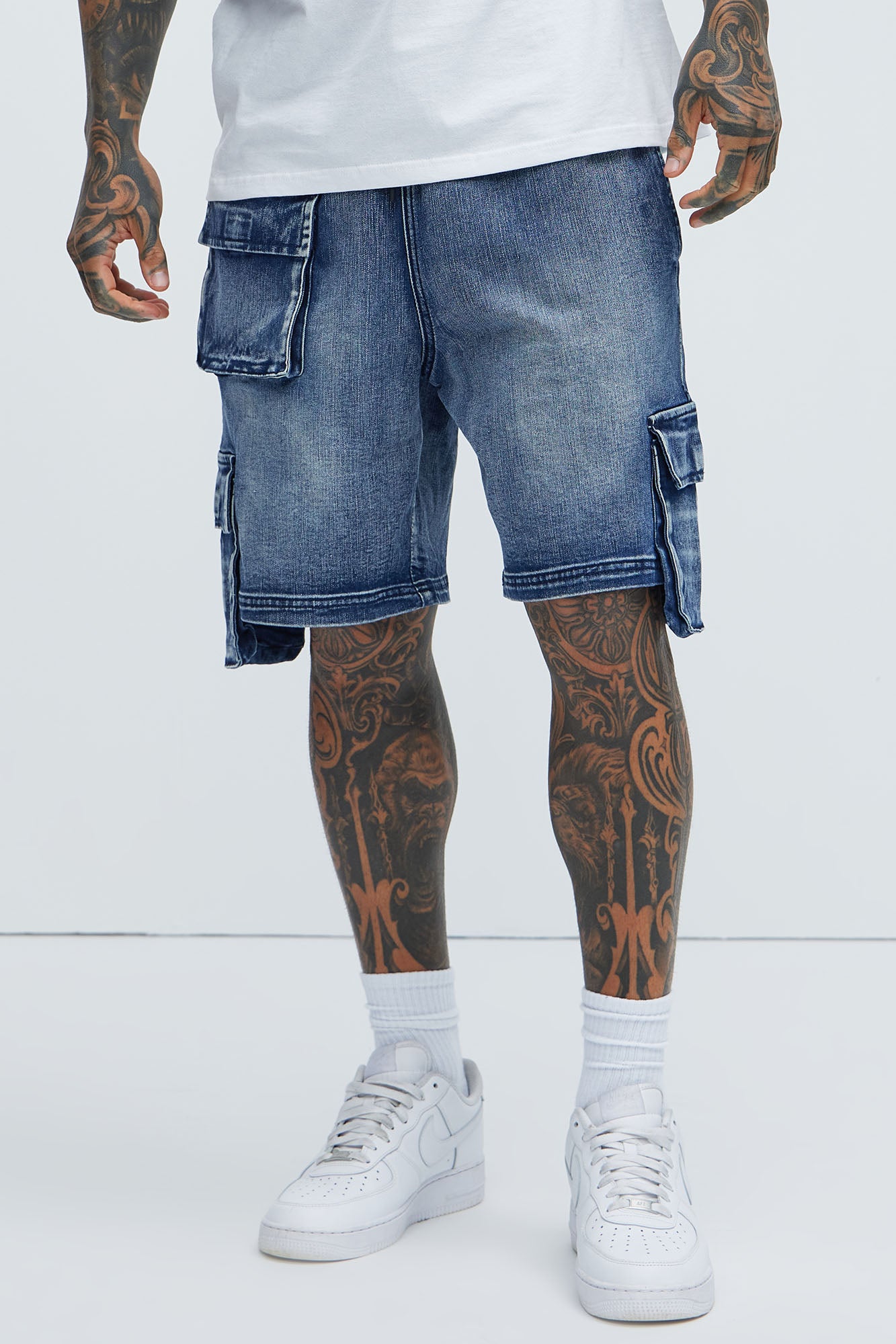 Kickin' It Cargo Denim Shorts