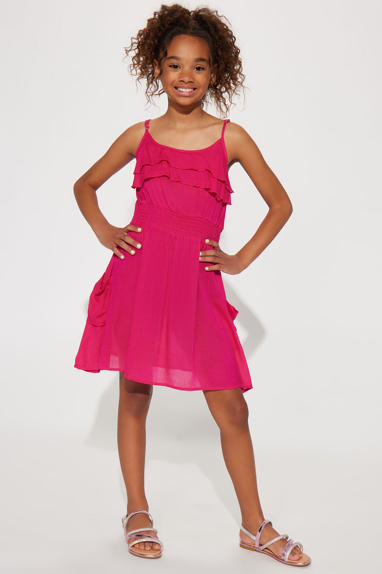 Mini Brighter Days Ahead Gauze Ruffle Front Dress