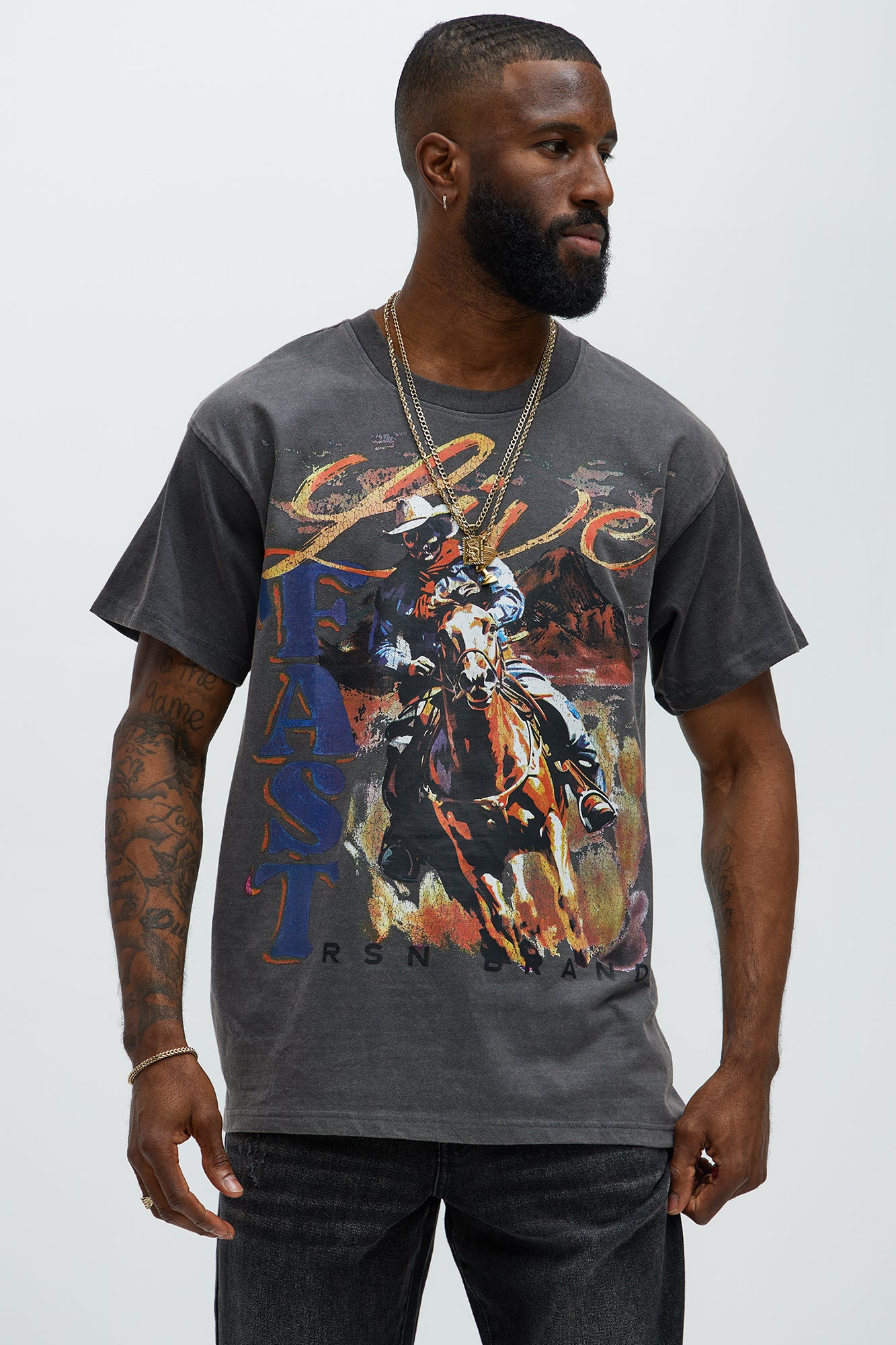 Live Fast Cowboy Oversized Short Sleeve Tee