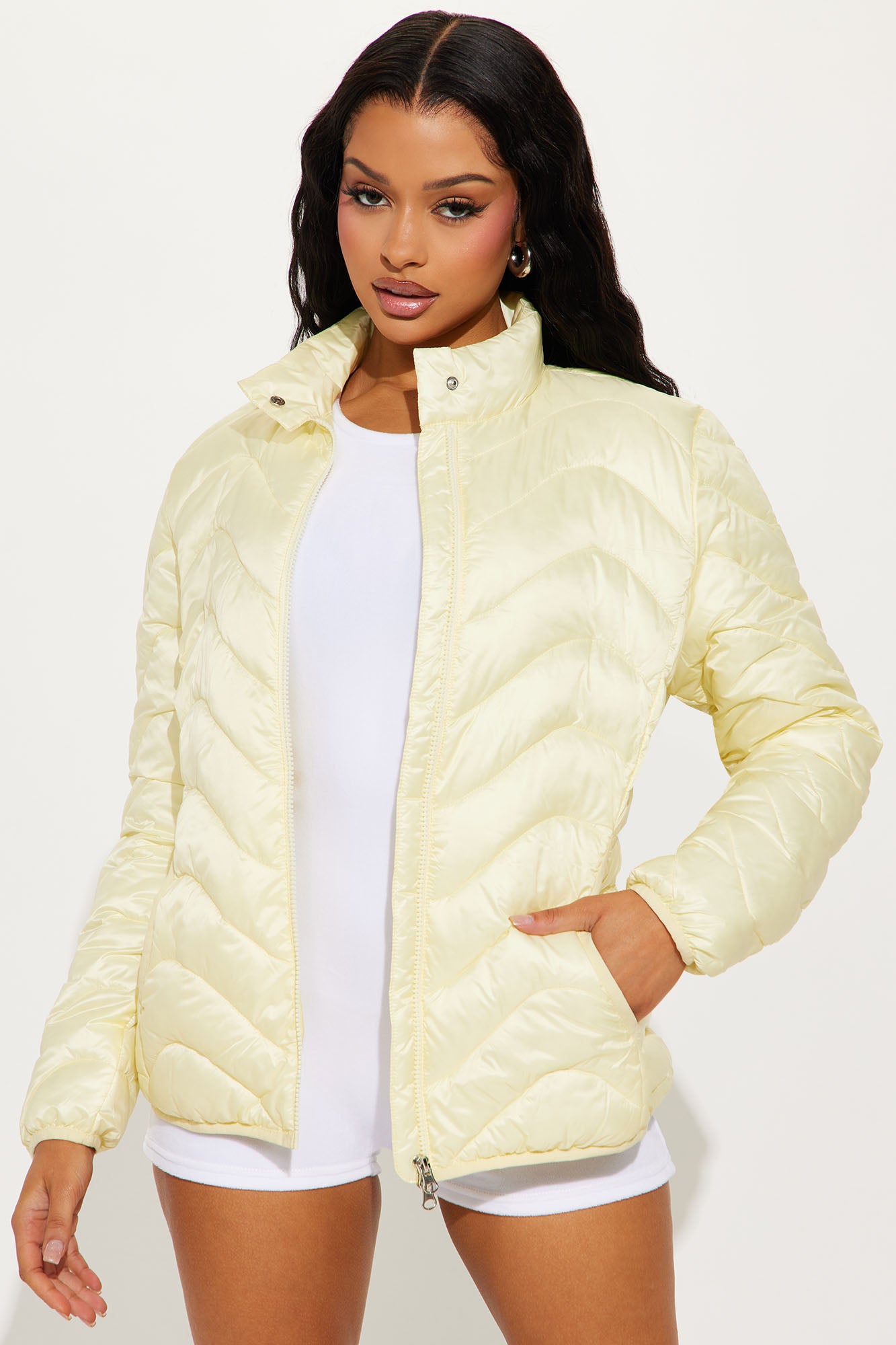 Sky High Quilted Lightweight Puffer Coat