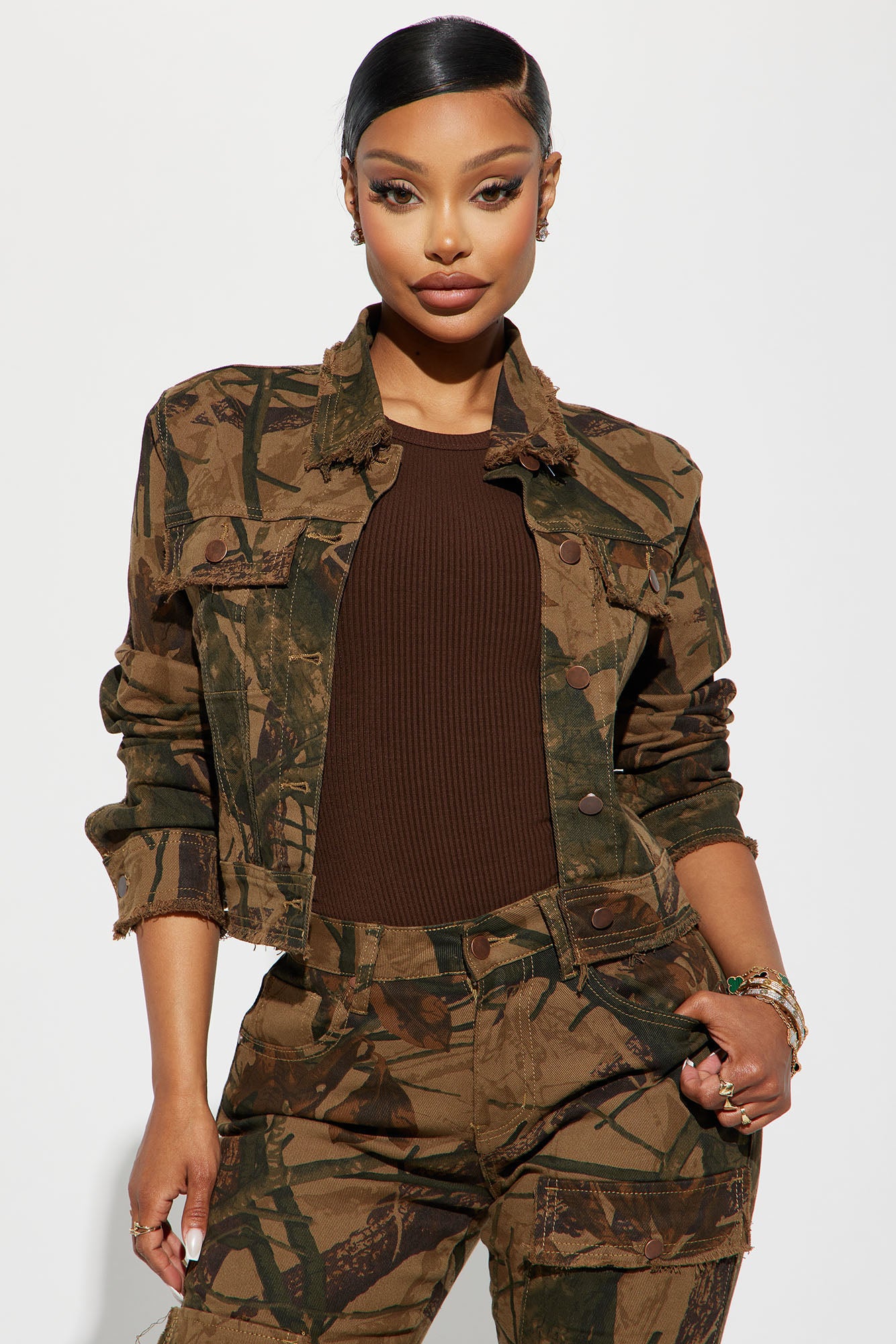 In The Wild Camo Trucker Jacket