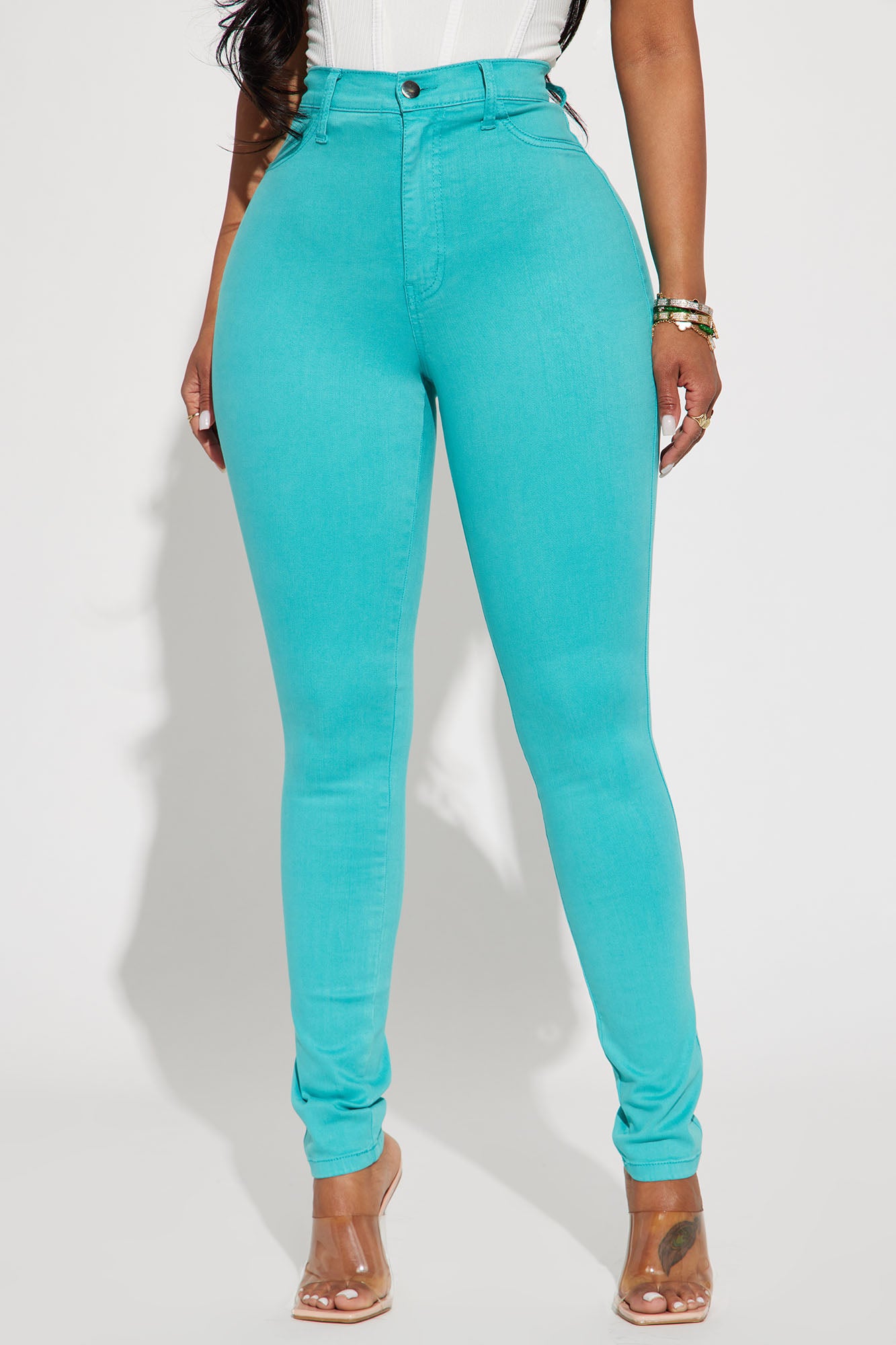 Classic Color High Waist Skinny Jeans
