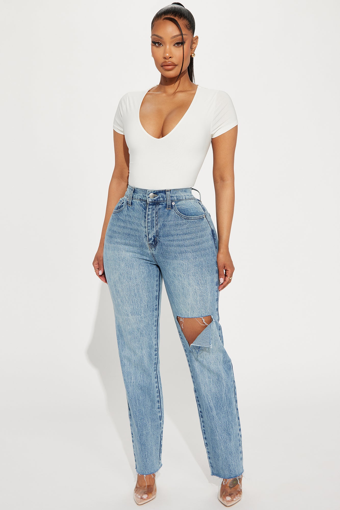Catching Your Eye Stretch Straight Leg Jeans