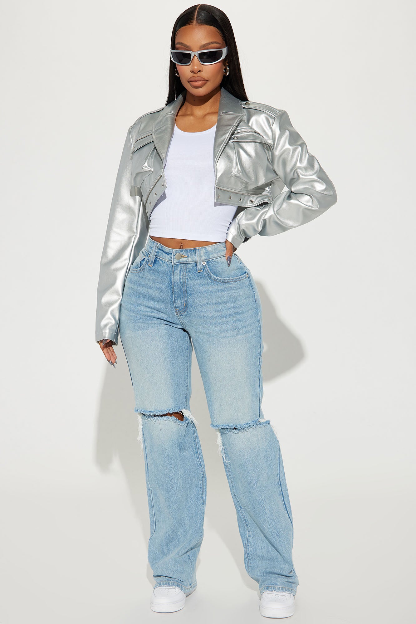 Playing Games Ripped Straight Leg Jeans