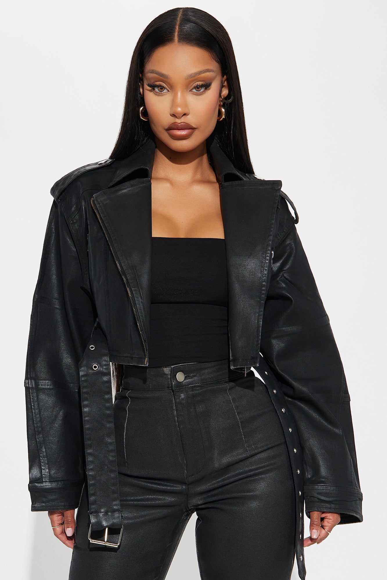 In The Aftermath Coated Moto Denim Jacket