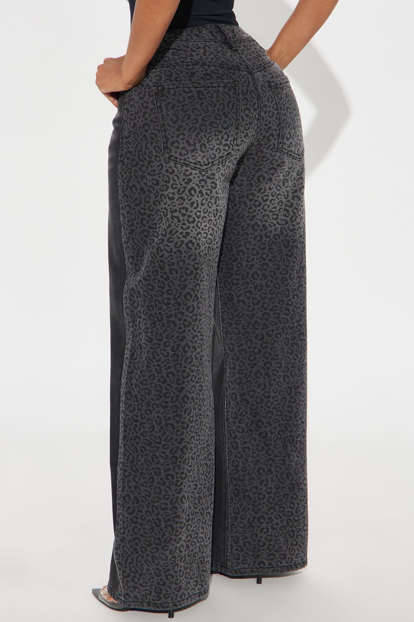 Wild Side Leopard Print Straight Leg Jeans