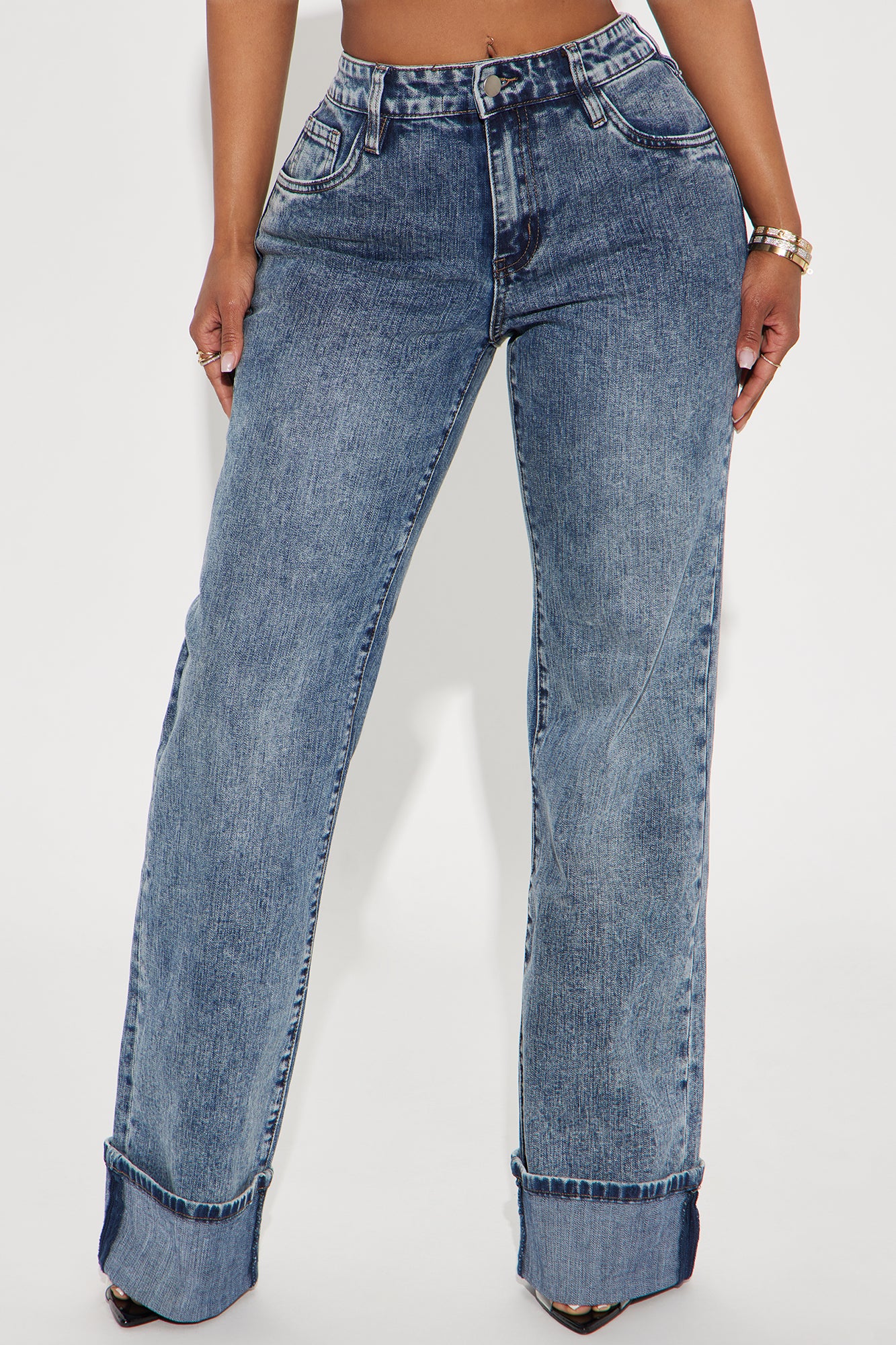 On My Radar Cuffed Wide Leg Jeans