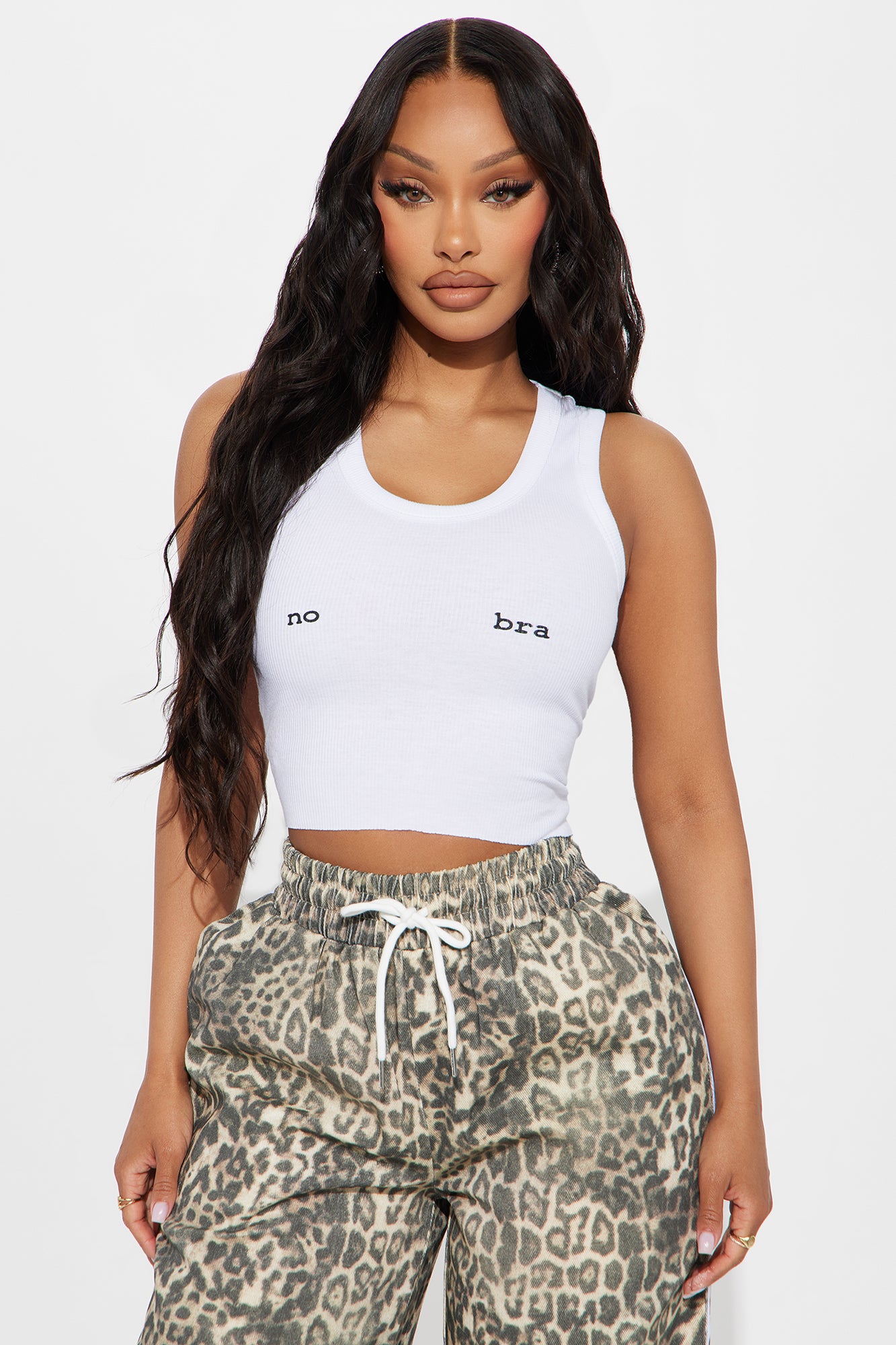 No Bra Ribbed Tank Top