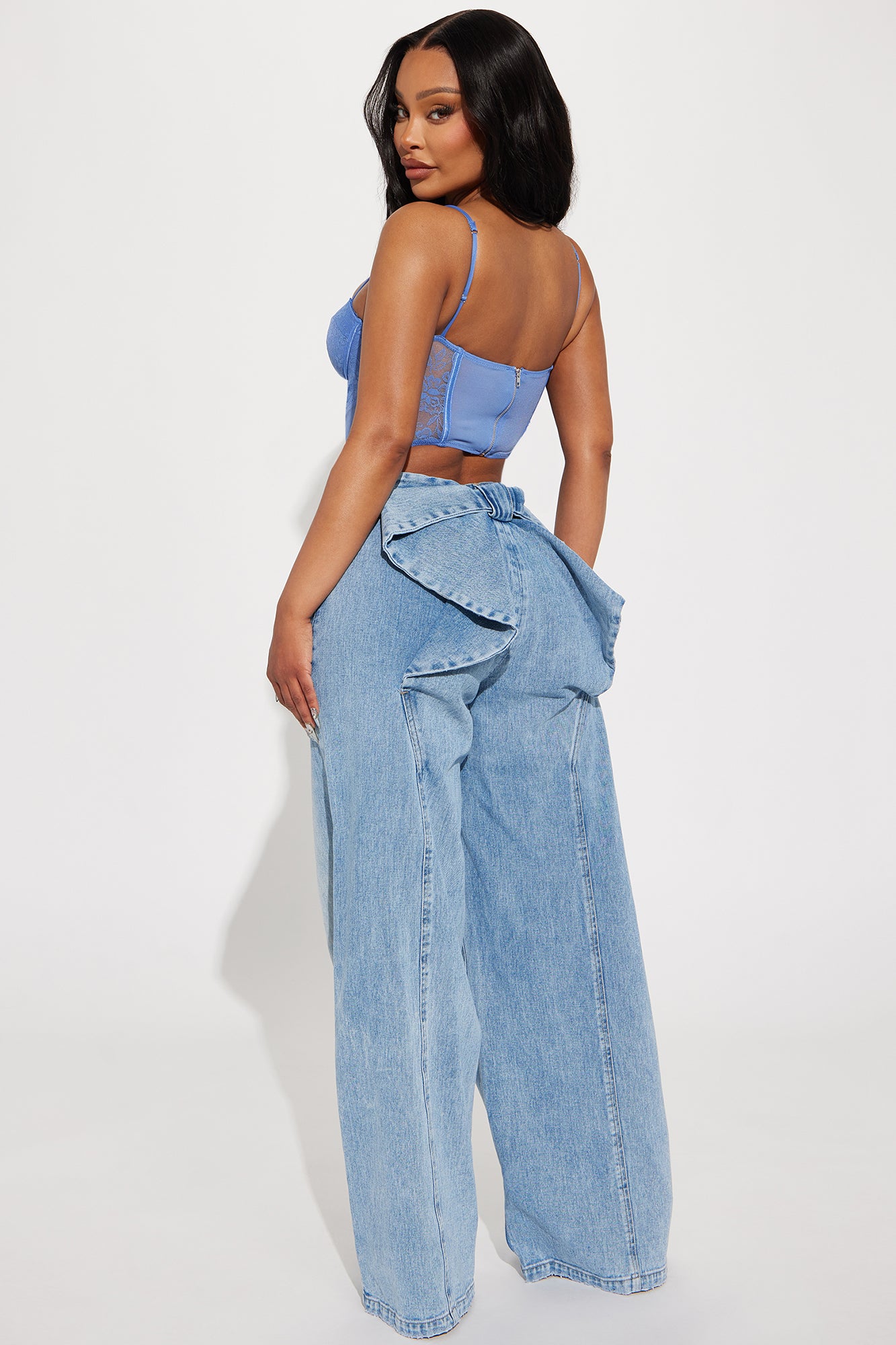 Brianca Bow Wide Leg Jeans