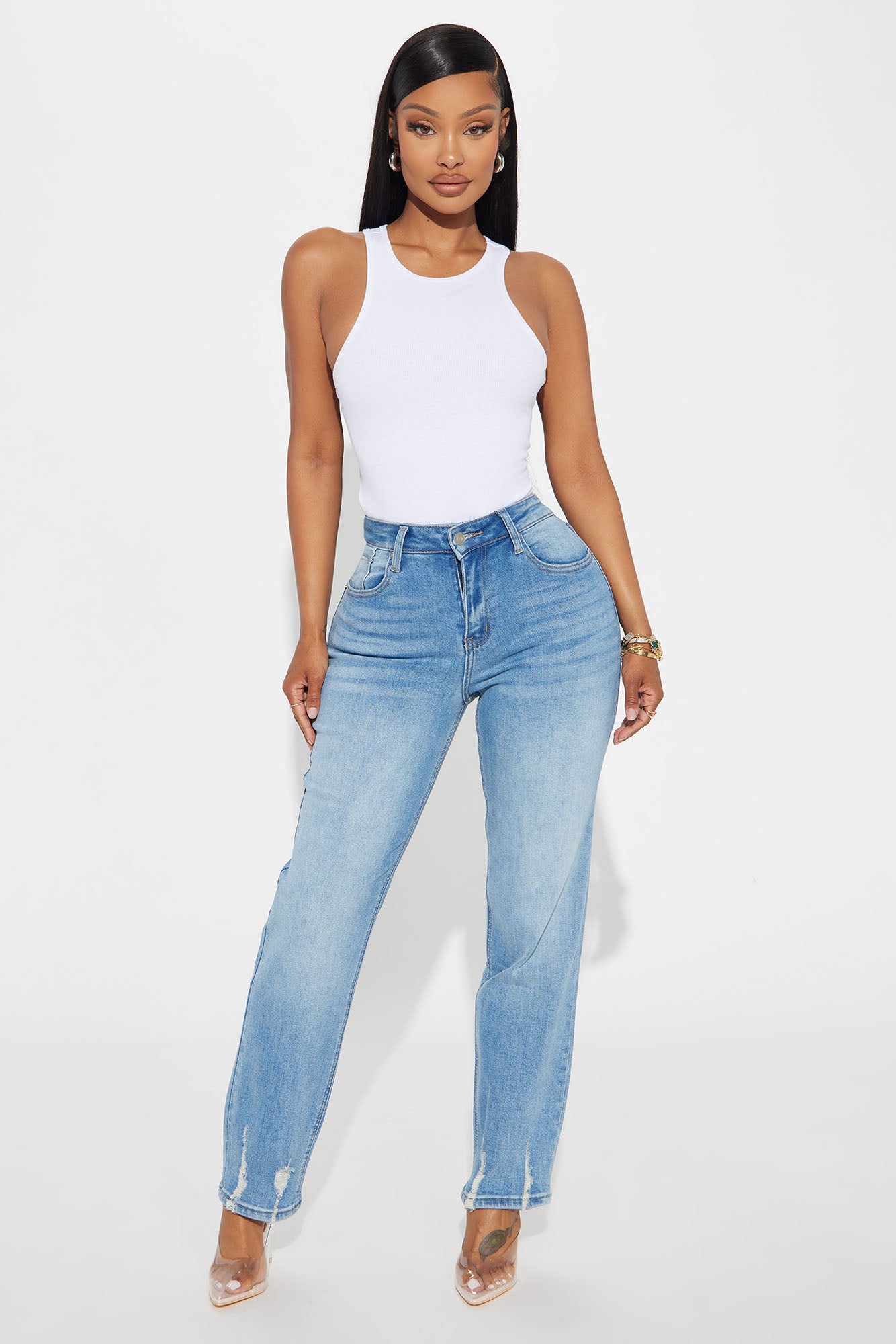 Get Closer Stretch Straight Leg Ankle Jeans