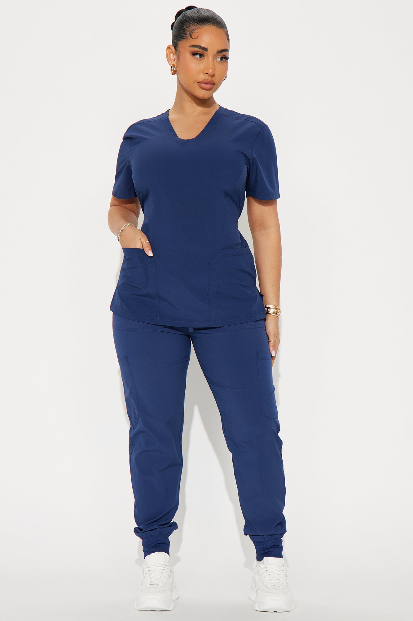 Clocked In Toggle Waist Stretch Uniform Scrub Set