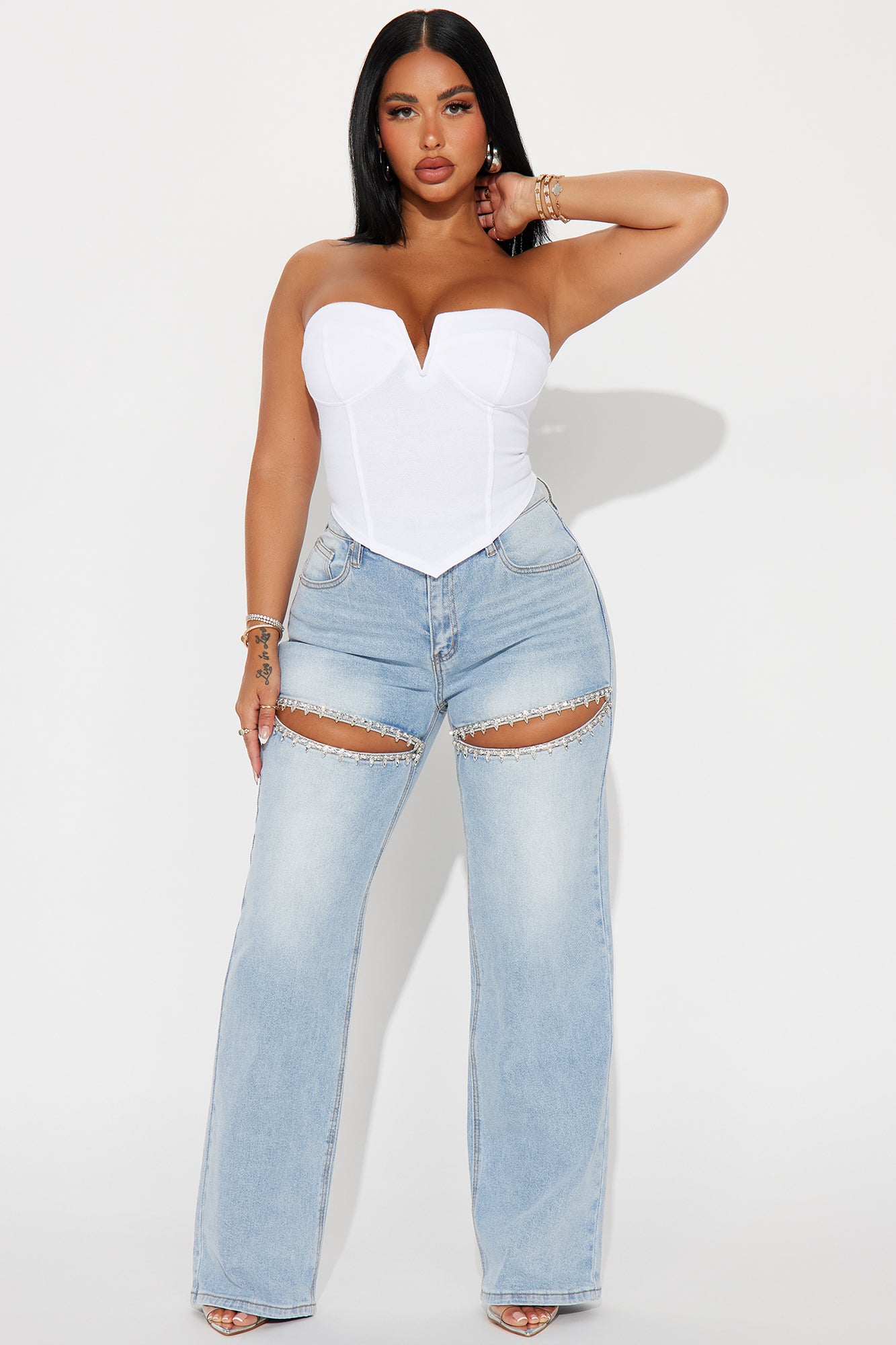 You Belong With Me Stretch Embellished Straight Leg Jeans