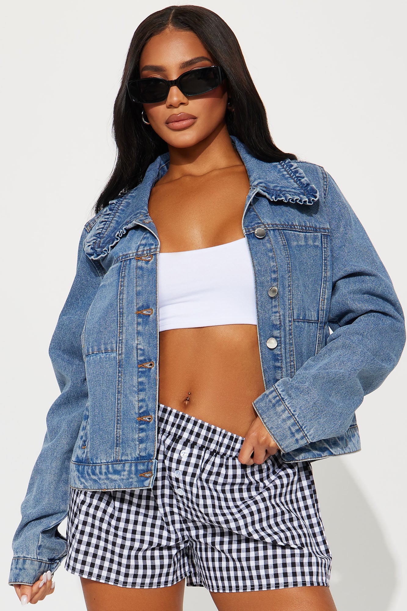 For The Frill Of It Denim Trucker Jacket