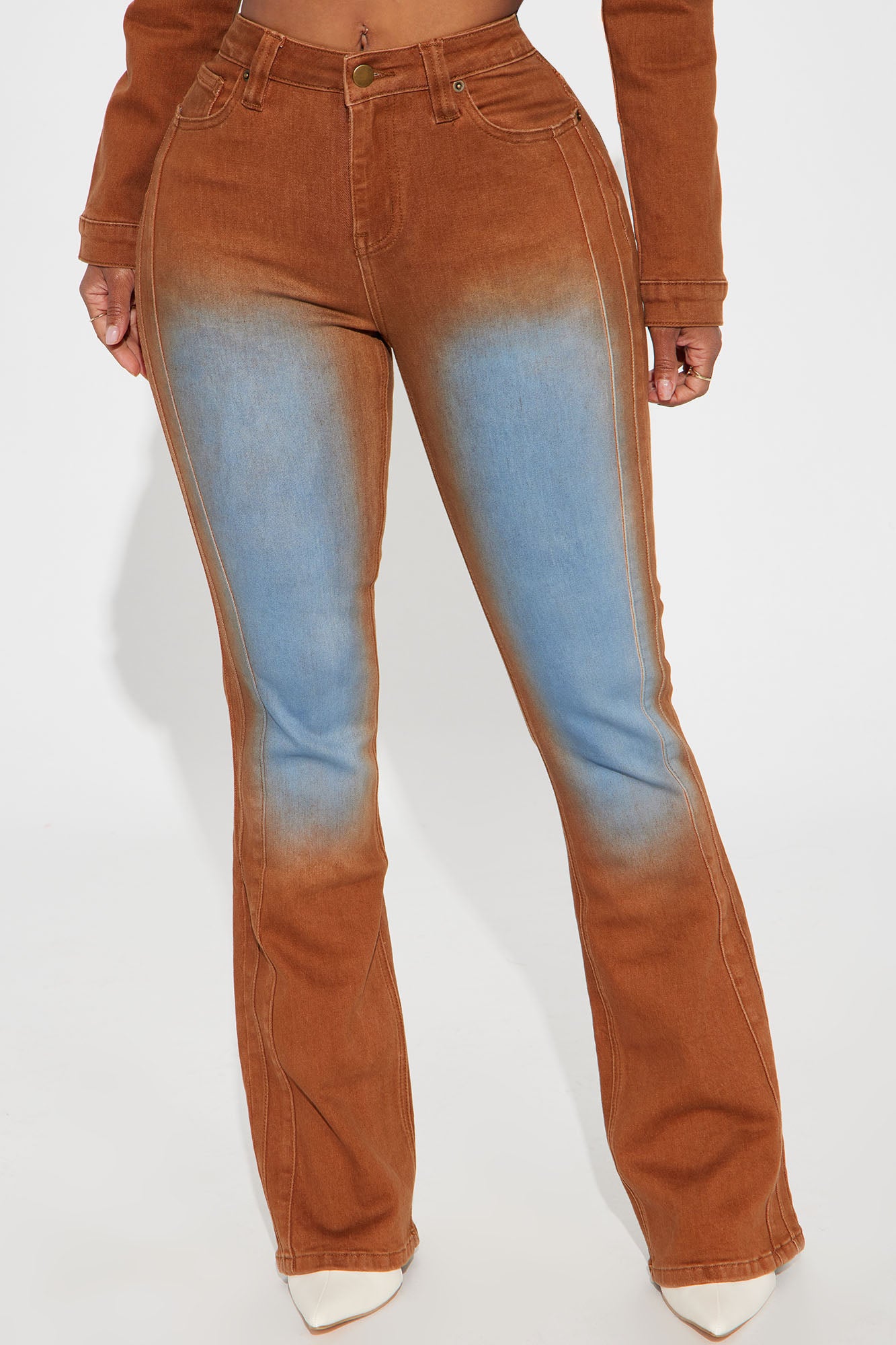 Switch Lanes Tinted Moto Flare Jeans