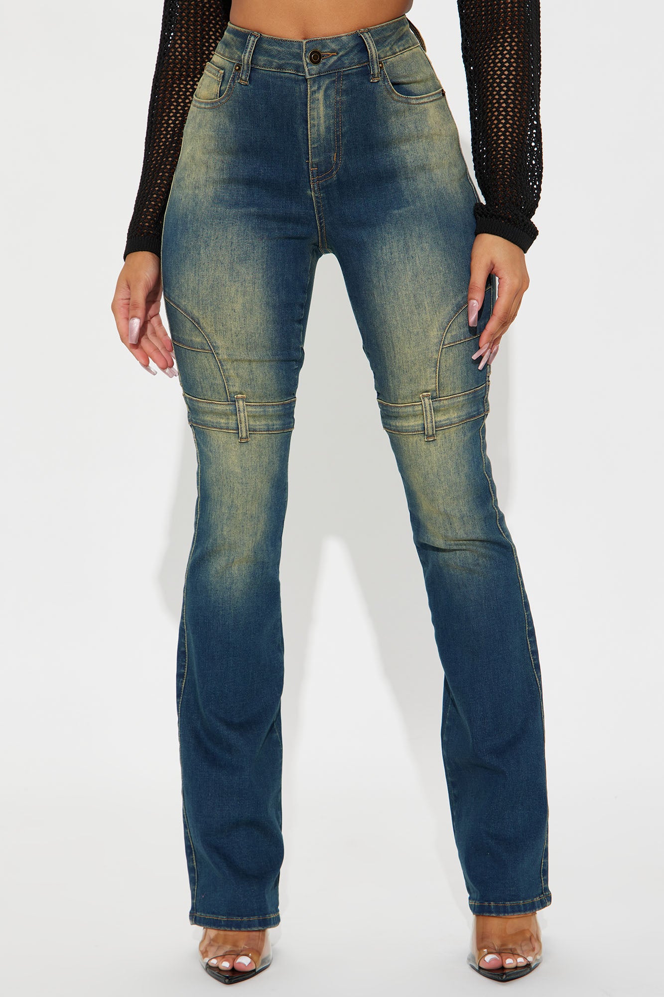 Aja Stretch Tinted Bootcut Jeans