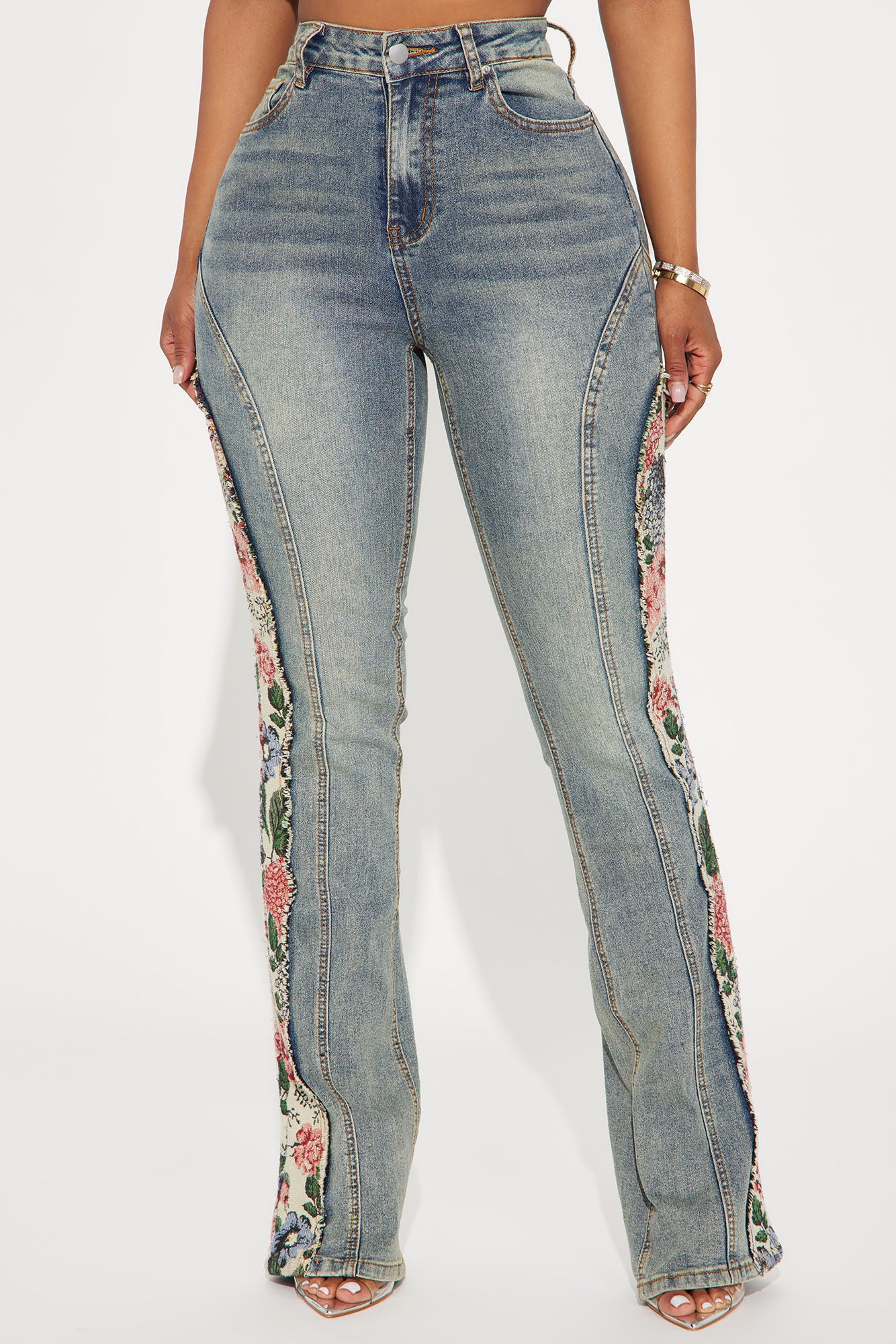 Amari Floral Stretch Bootcut Jeans