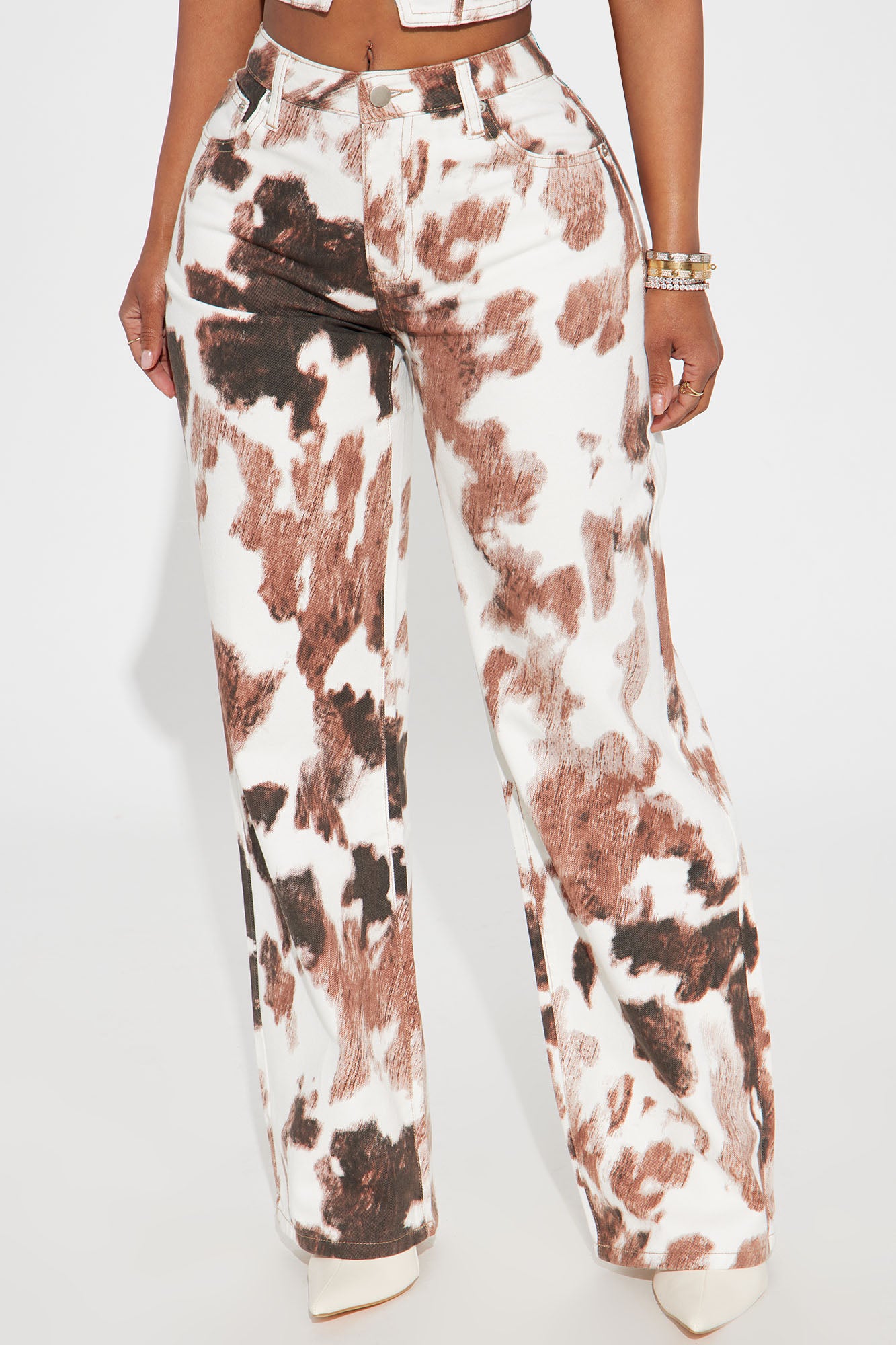 She's A Cowgirl Animal Print Baggy Jeans