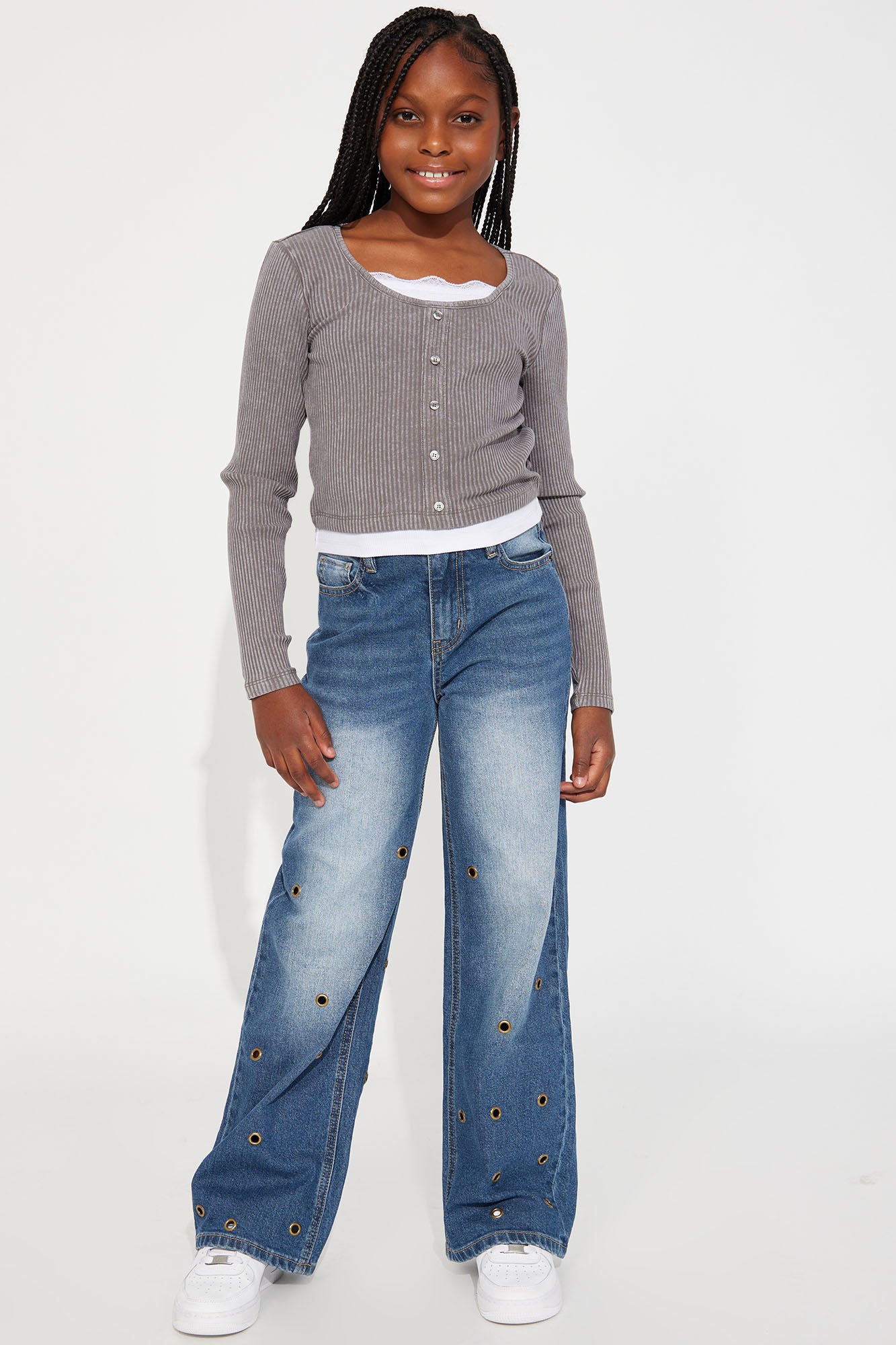Mini Kali Hardware Wide Leg Jeans