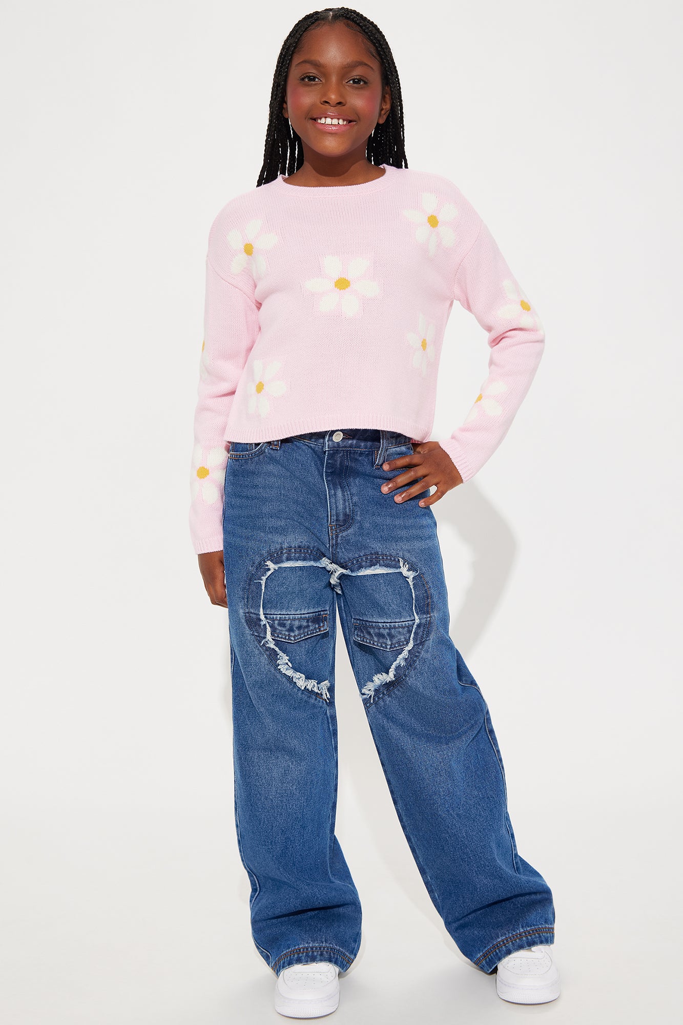 Mini Nothing But Love Heart Detail Baggy Jeans