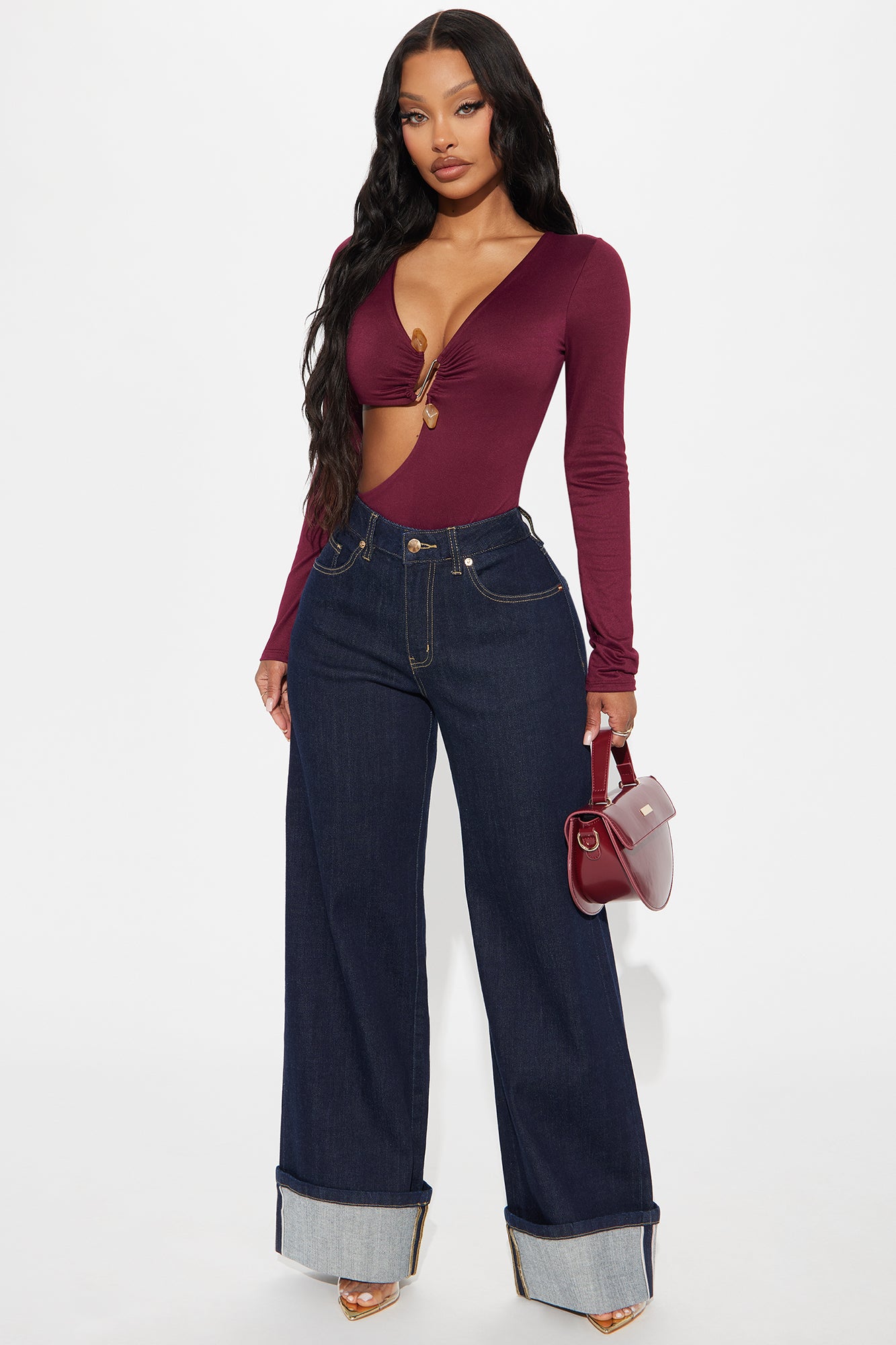 Premium Cuffed Straight Leg Jeans