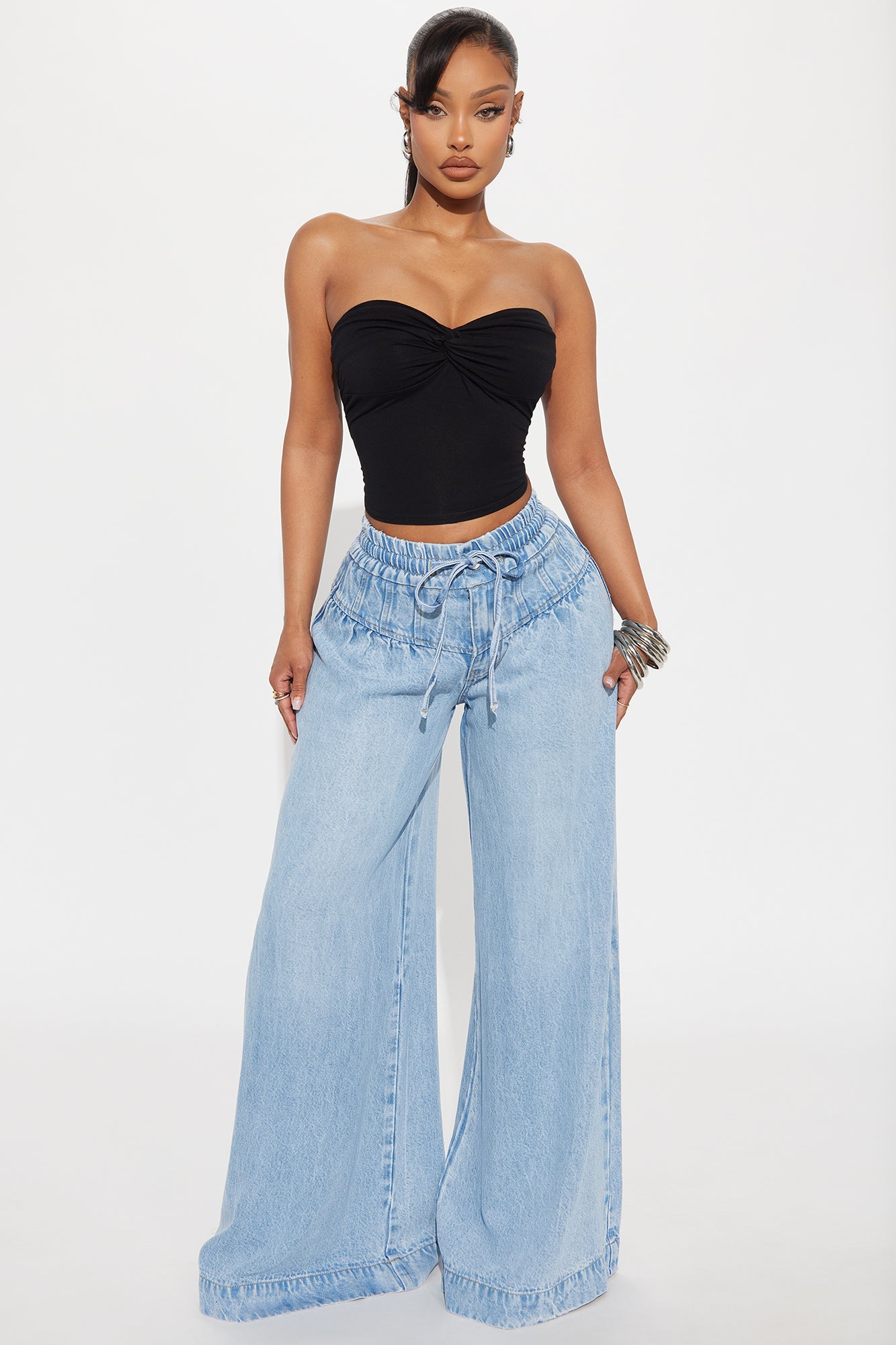 Shaylene Tie Waist wide Leg Jeans