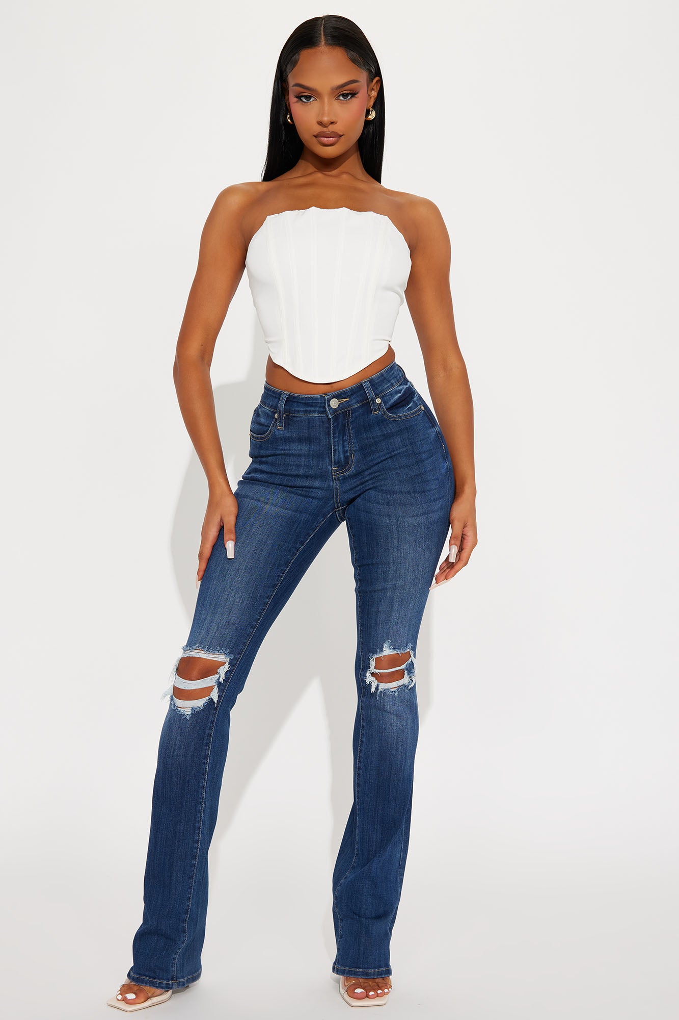Tall Jessie Mid Rise Distressed Bootcut Jean