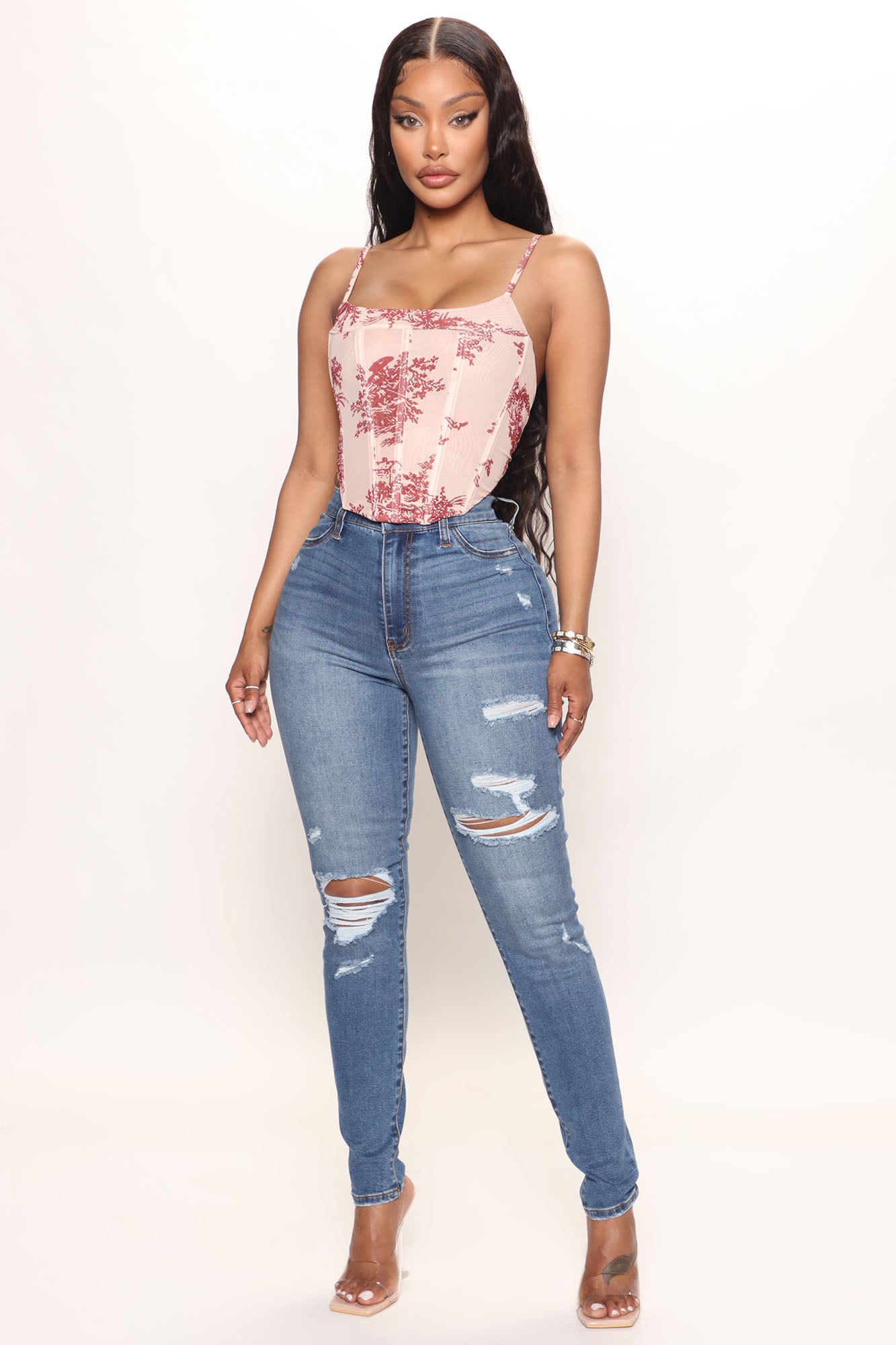 Classic Curvy Ripped Skinny Jeans