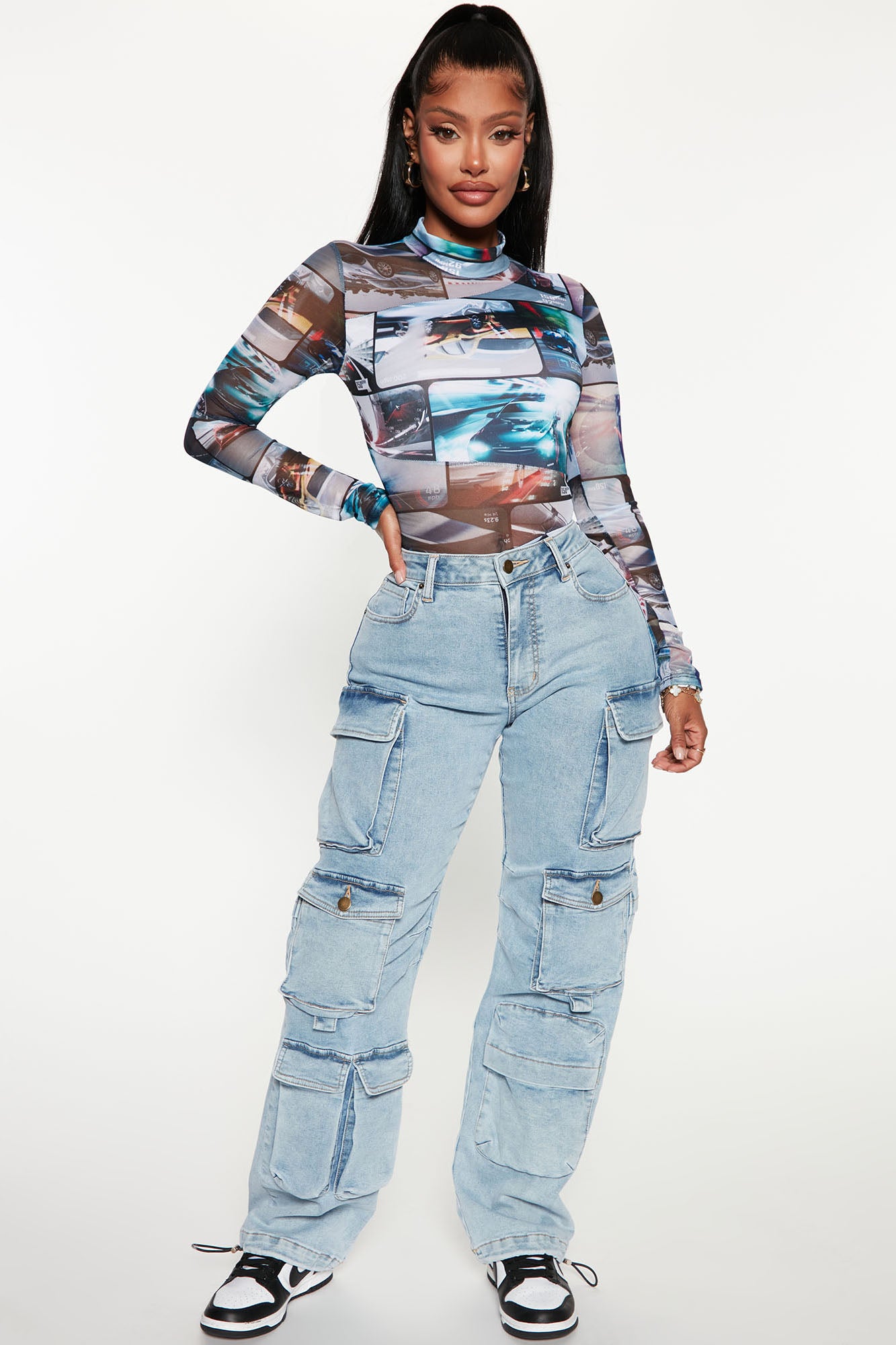 Fairfax High Rise Stretch Cargo Jeans