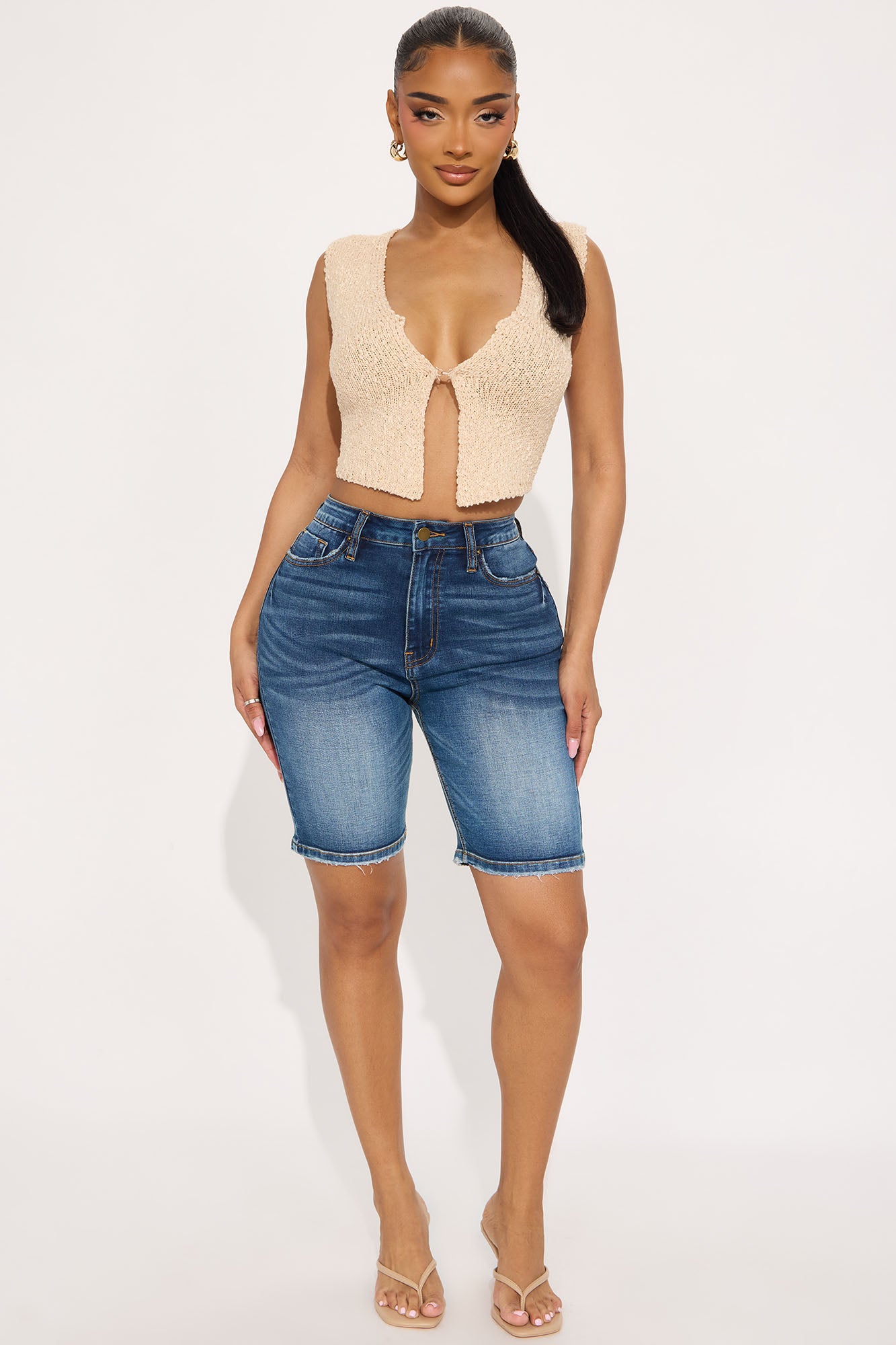 On The List Deluxe Stretch Bermuda Shorts