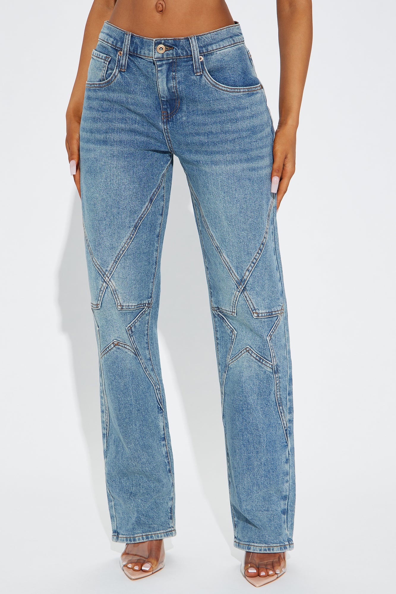 Sky Of Stars Stretch Straight Leg Jeans