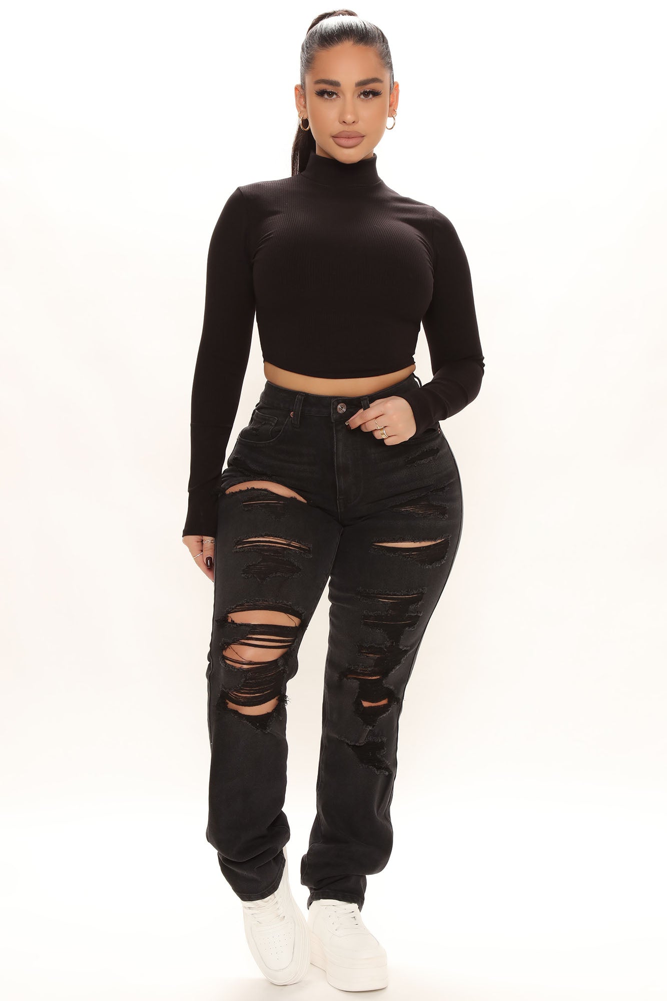 Favorite Getaway Destroyed Straight Leg Jeans
