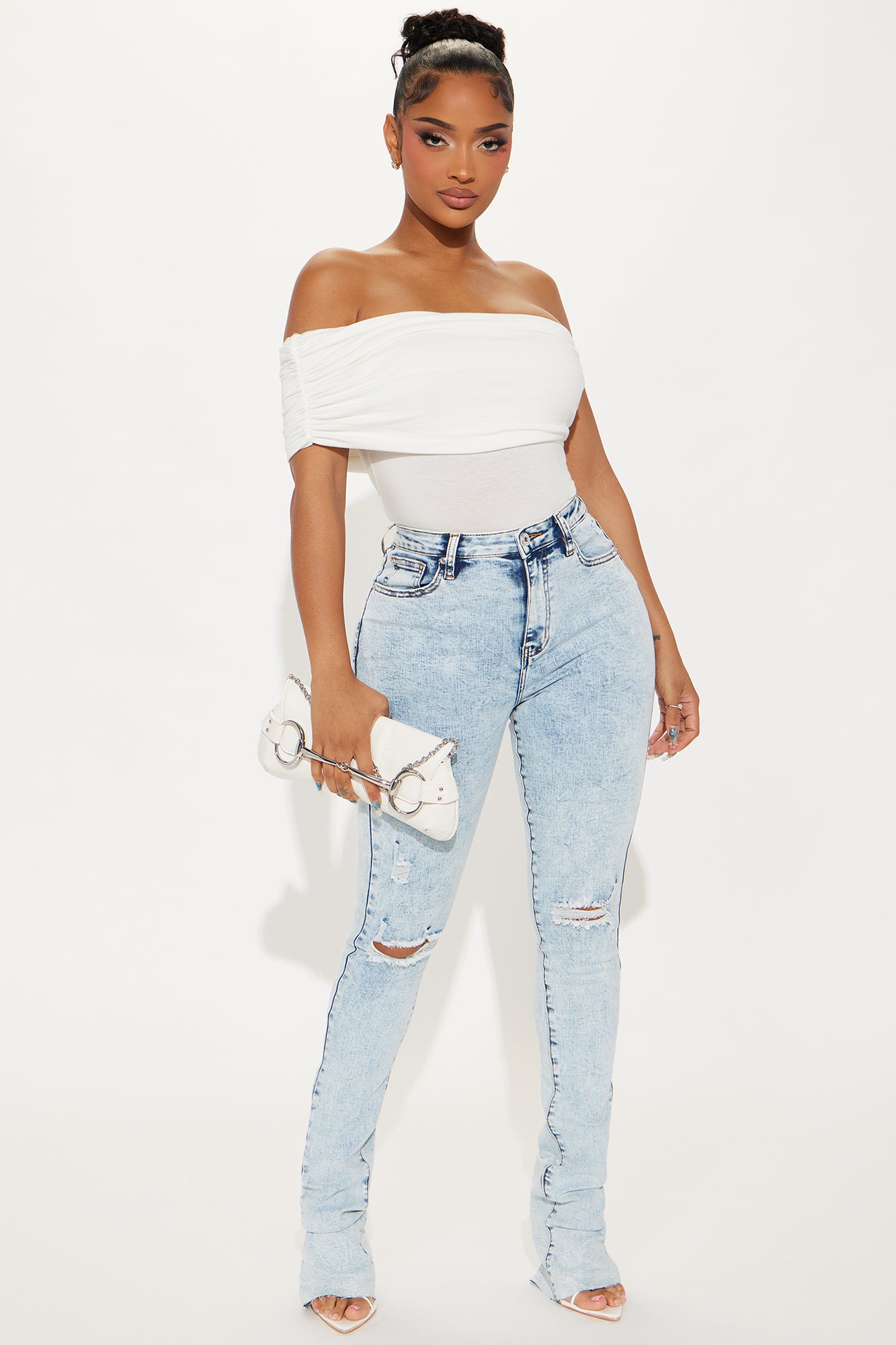 Tall Best Stretch Ripped High Rise Bootcut Jeans