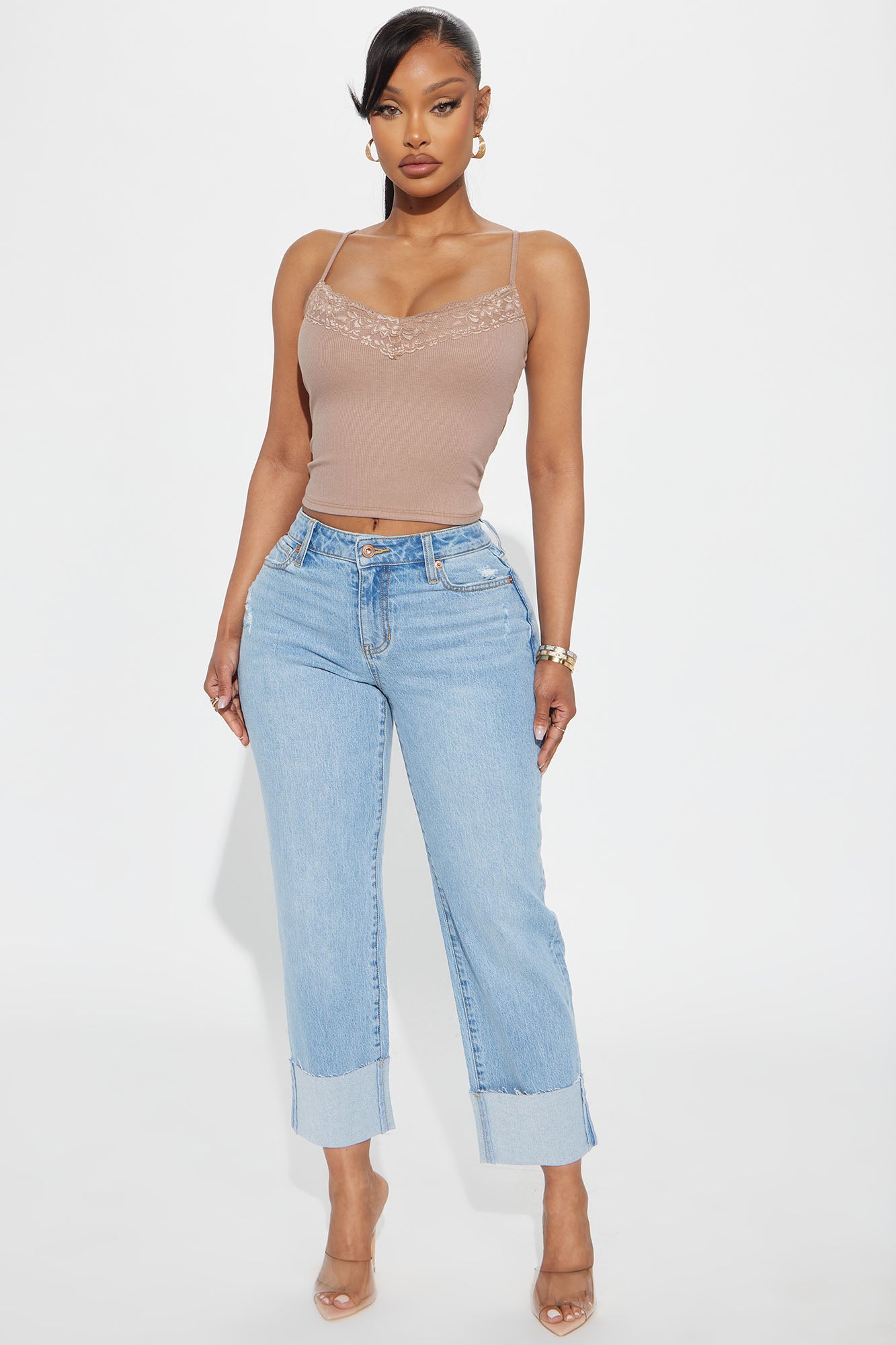 Solene Relaxed Cuffed Straight Leg Jeans
