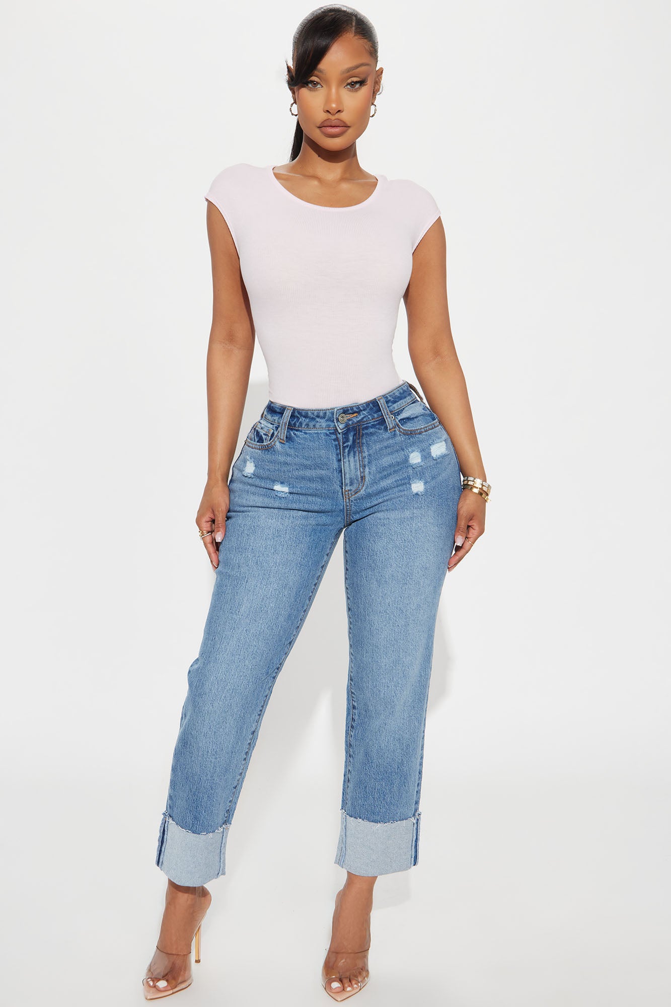 Solene Relaxed Cuffed Straight Leg Jeans