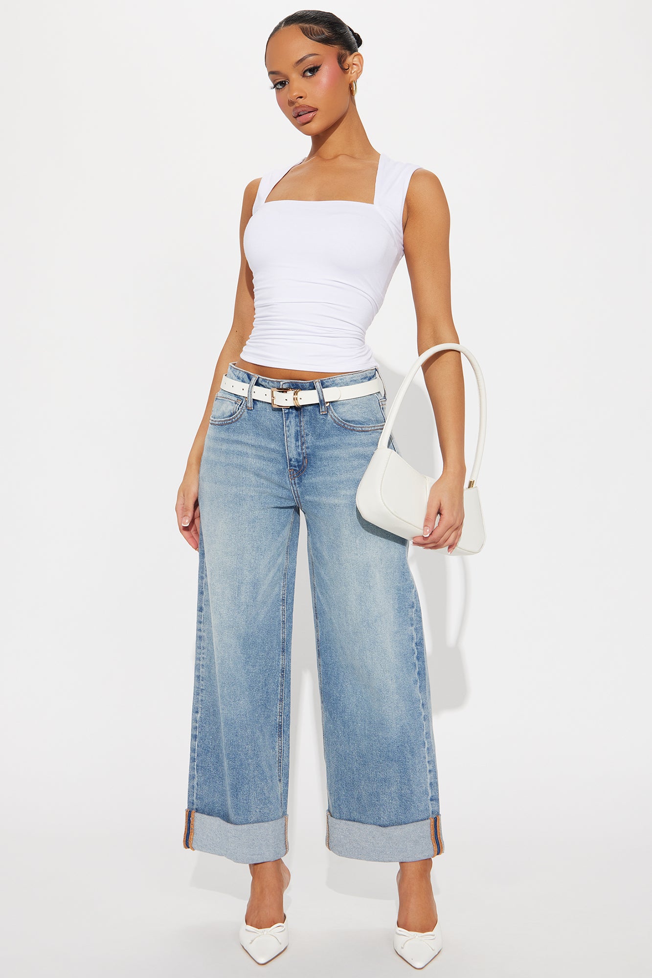 Miranda Cuffed Wide Leg Crop Jean