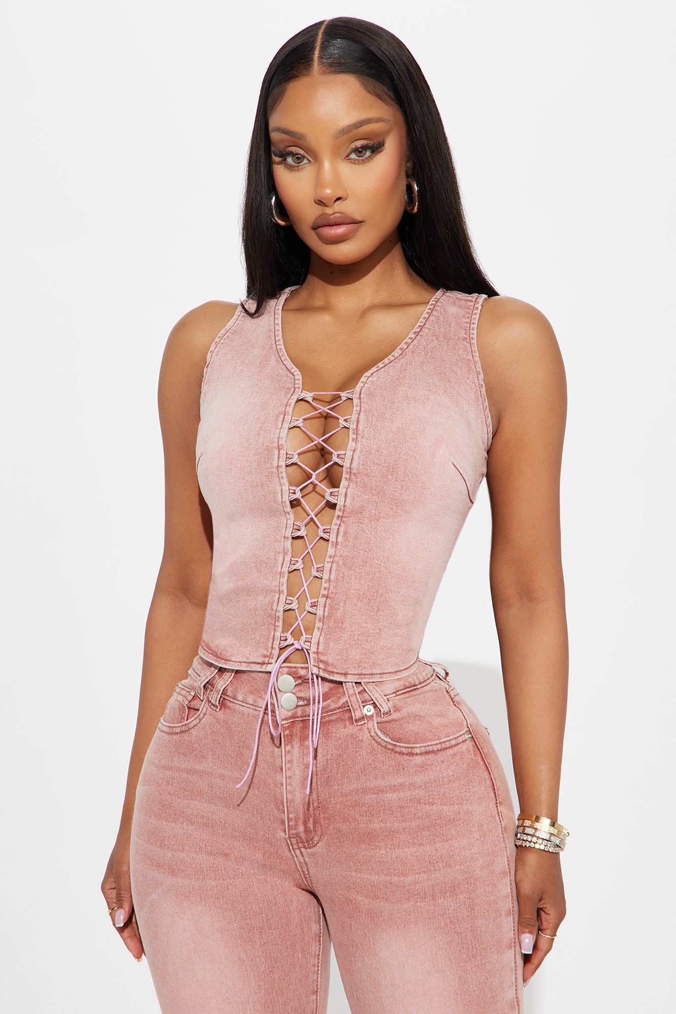 Fatal Attraction Lace Up Denim Vest