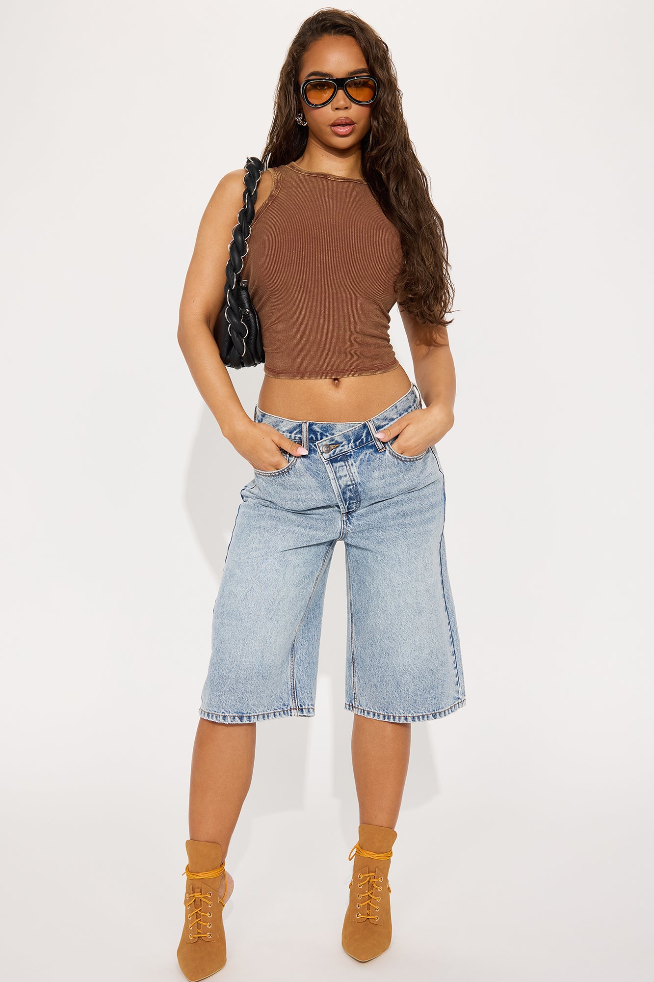 Take Whats Mine Crossover Denim Jorts
