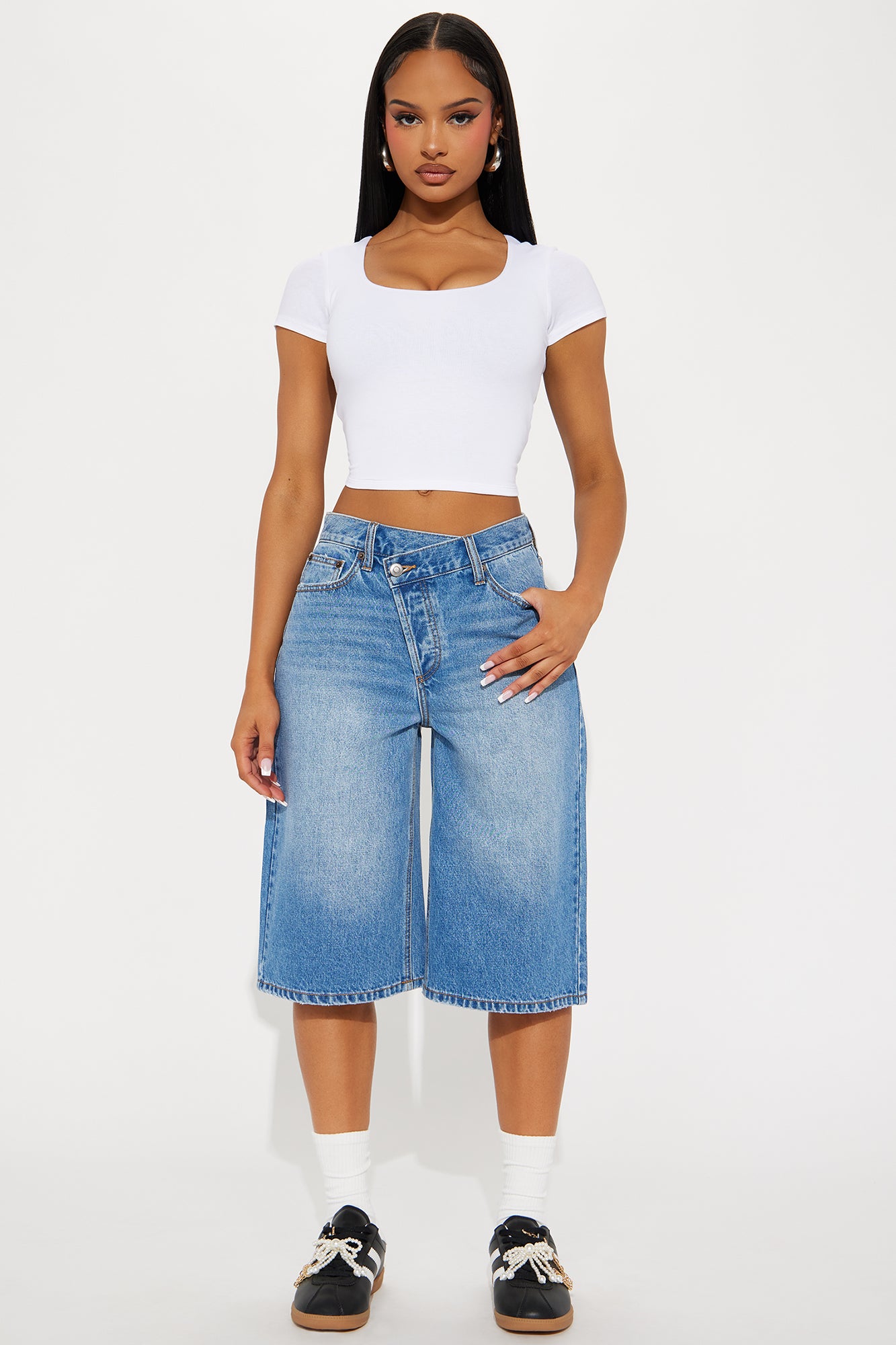 Take Whats Mine Crossover Denim Jorts