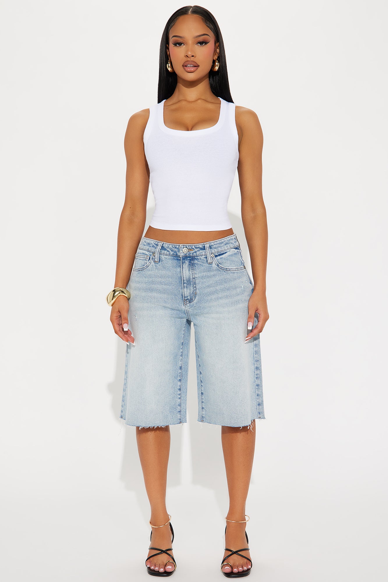 Go On Your Way Stretch Baggy Denim Shorts