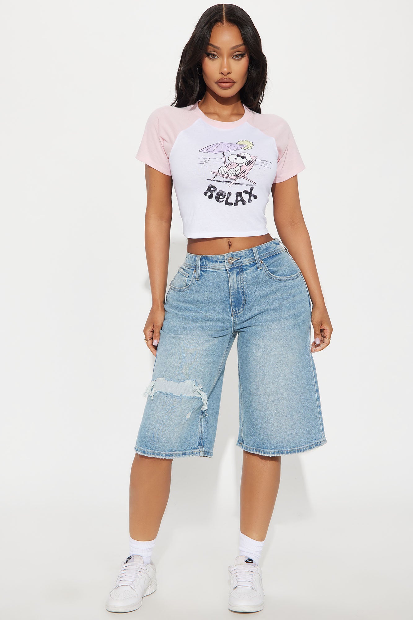Carmen Distressed Denim Jort