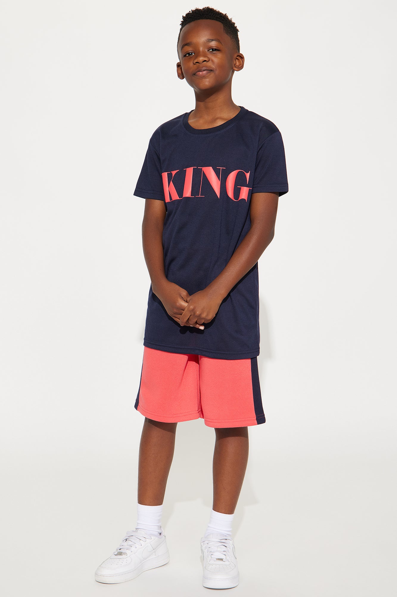 Mini He's The KING Short Set